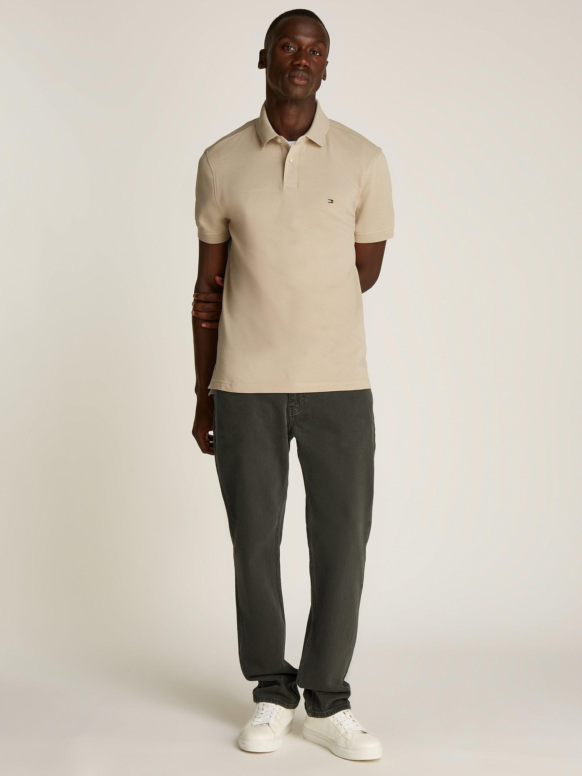 Product image 6 of 6, which shows Tommy Hilfiger 1985 Cotton Blend Regular Fit Polo Shirt, Sandalwood, L