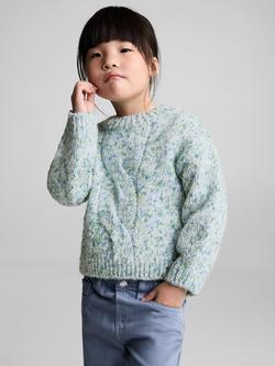 Mango Kids' Icey Chunky Jumper, Turquoise/Aqua, Turquoise/Aqua