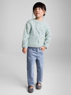 Mango Kids' Icey Chunky Jumper, Turquoise/Aqua - view 2, Turquoise/Aqua