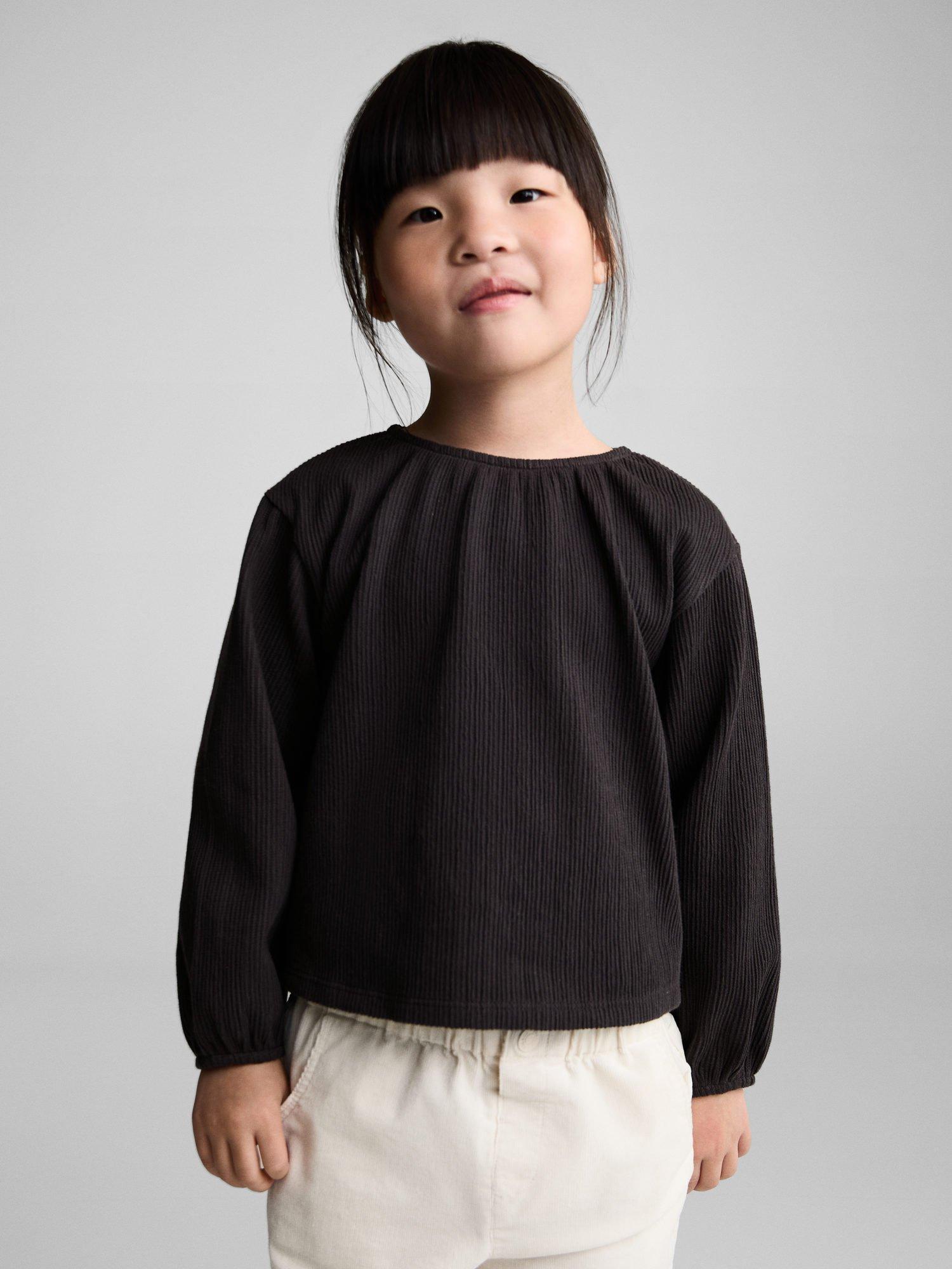 Mango Kids' Kylie Cotton Tee, Charcoal