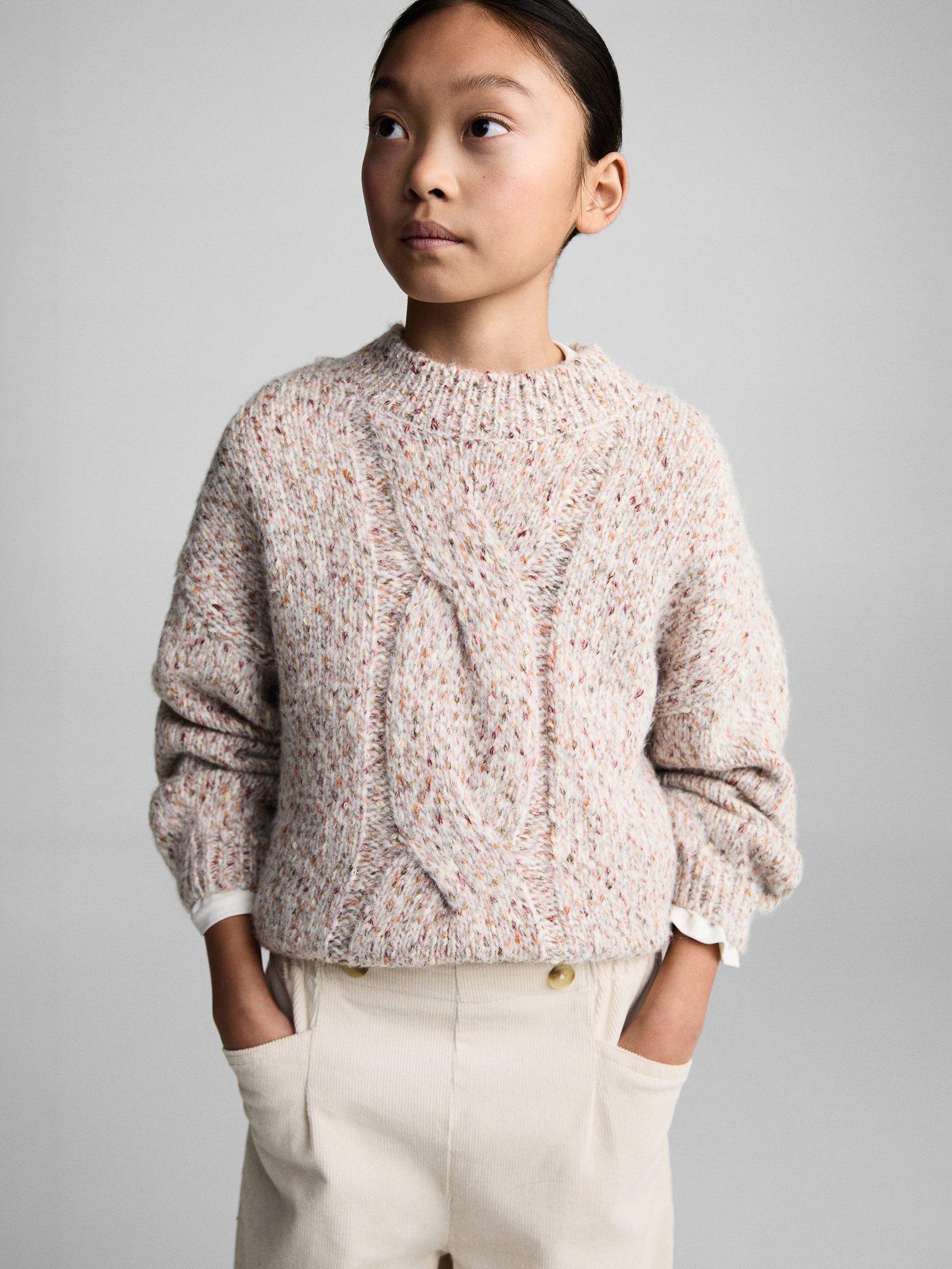 Product image 2 of 6, which shows Mango Kids' Liria Relaxed Fit Trousers, Light Beige, 7-8 years