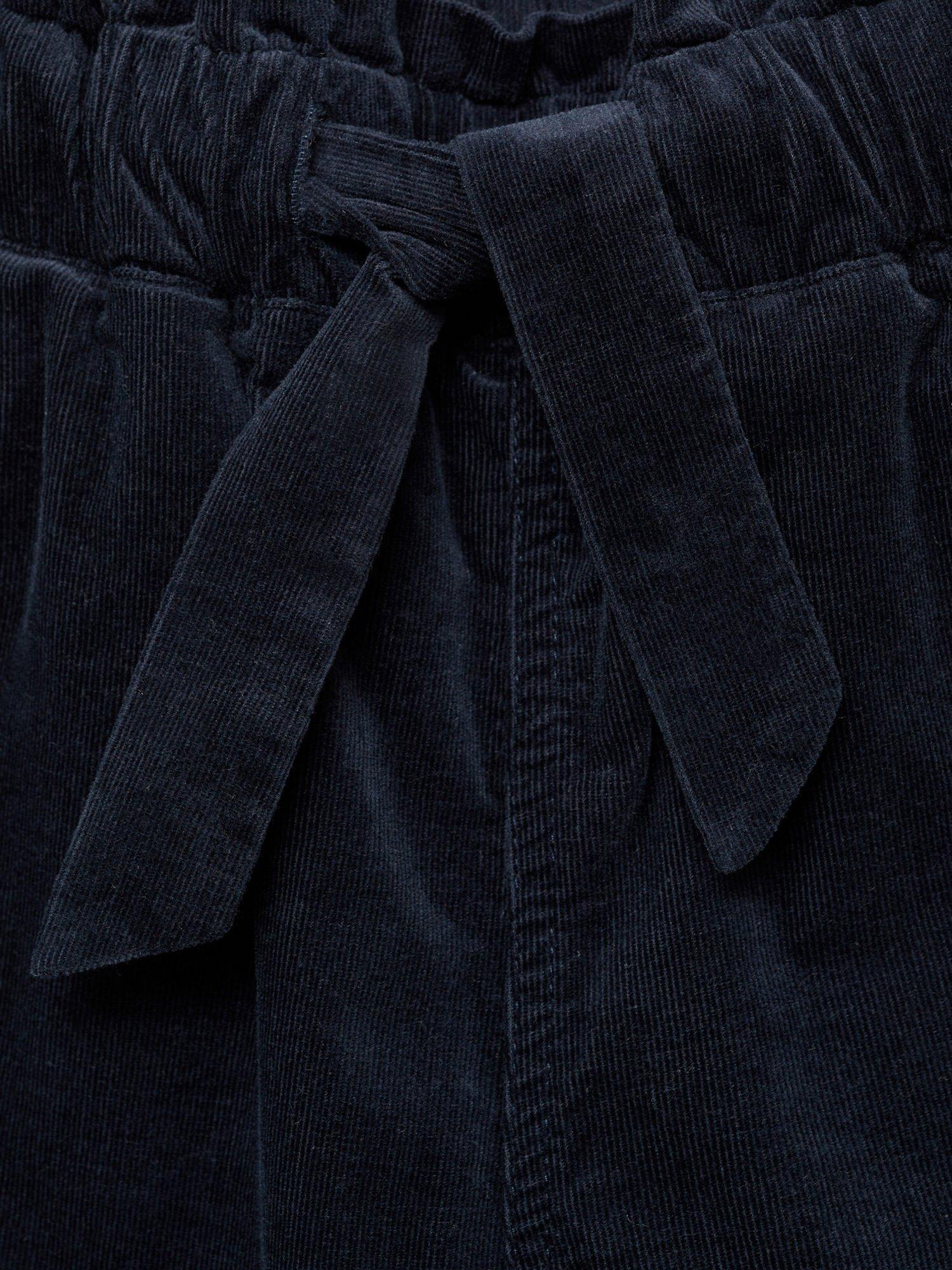 Product image 5 of 5, which shows Mango Kids' Mafalda Wide Leg Cord Trousers, Navy, 7-8 years