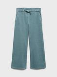 Mango Kids' Mafalda Wide Leg Cord Trousers, Green