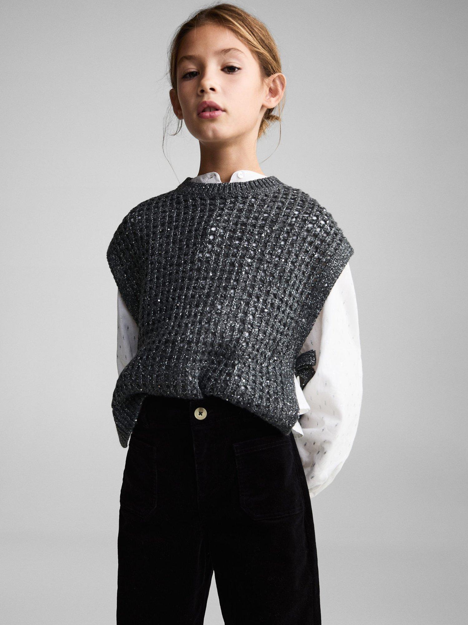 Product image 2 of 6, which shows Mango Kids' Pamela Straight Leg Cords, Black, 9 years