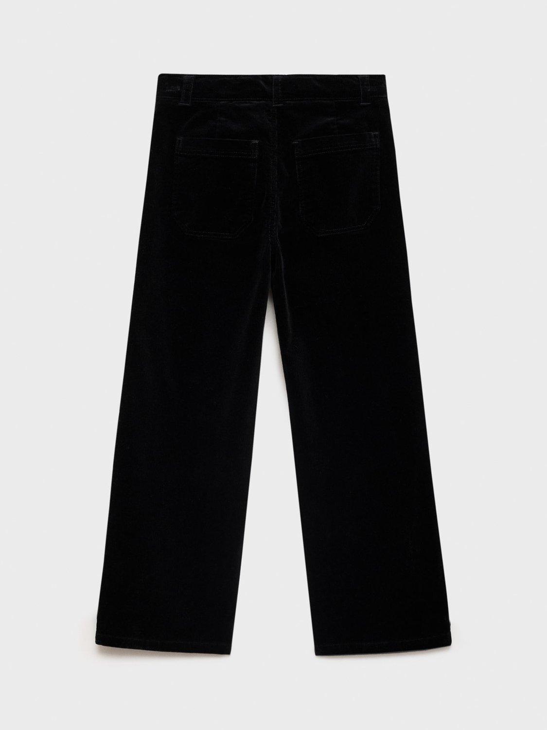 Product image 3 of 6, which shows Mango Kids' Pamela Straight Leg Cords, Black, 9 years