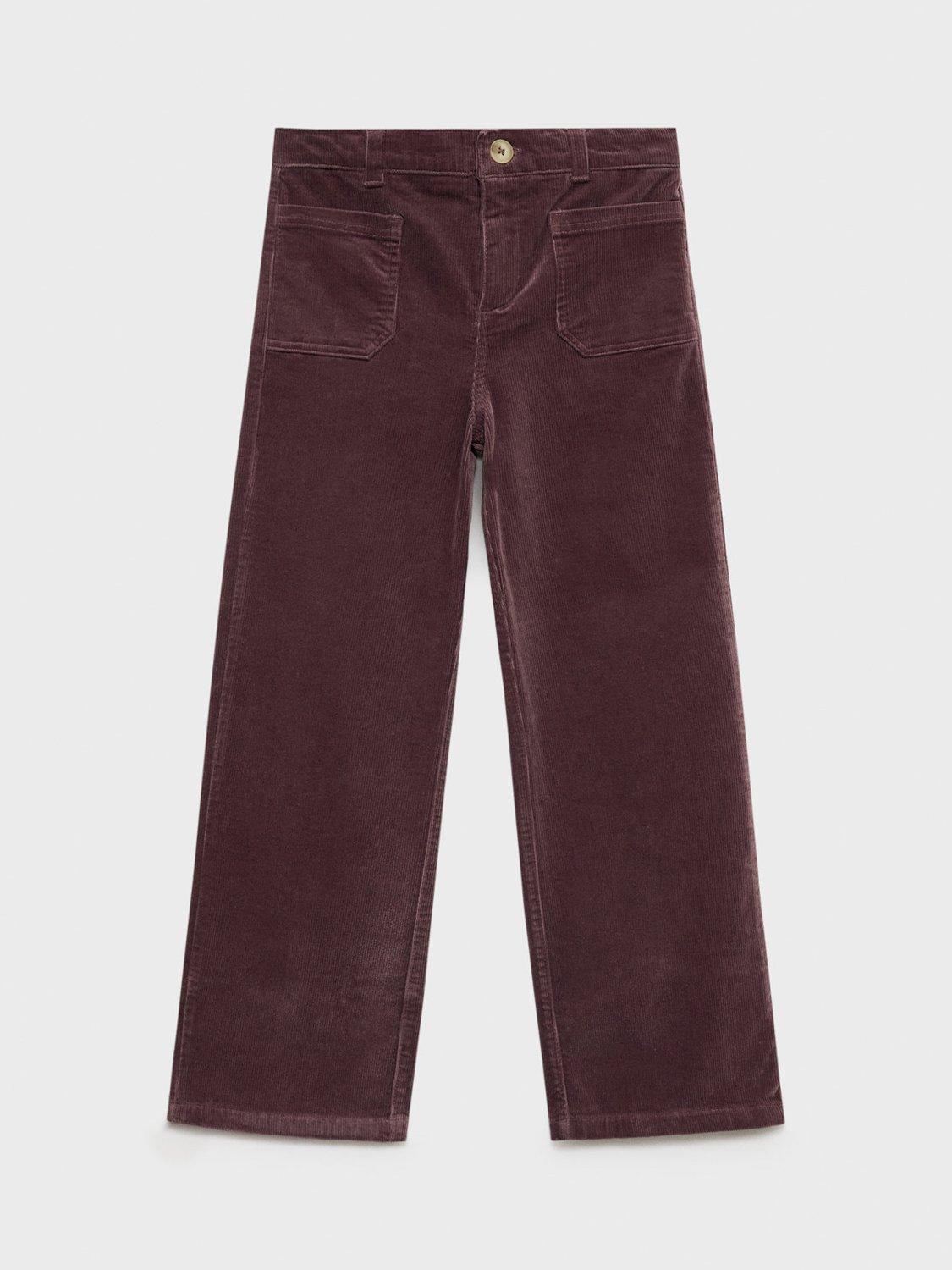 Product image 1 of 4, which shows Mango Kids' Pamela Straight Leg Cords, Dark Red, 10 years