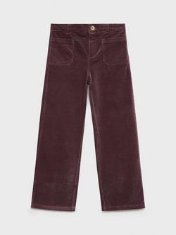 Mango Kids' Pamela Straight Leg Cords, Dark Red
