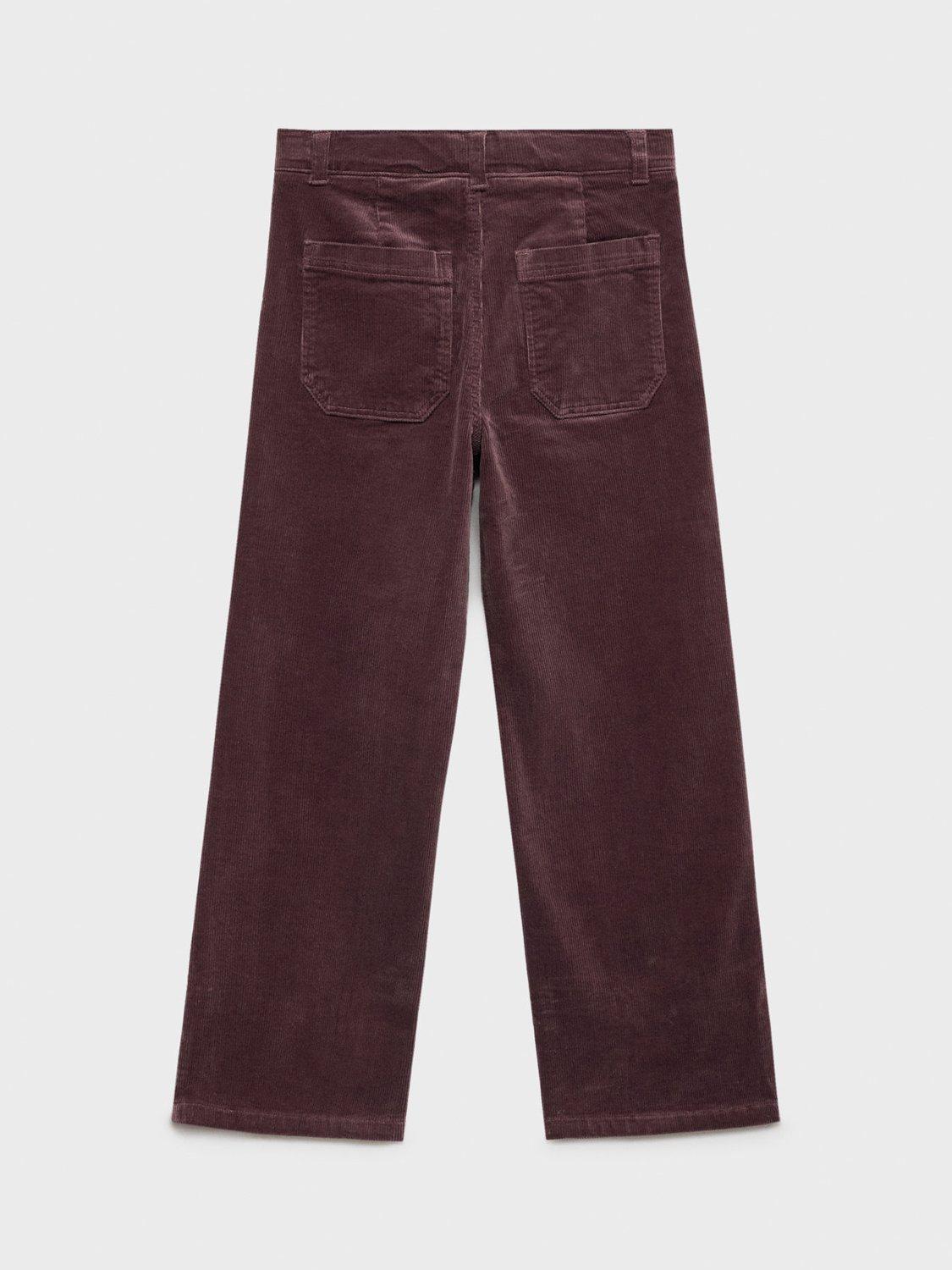 Product image 2 of 4, which shows Mango Kids' Pamela Straight Leg Cords, Dark Red, 10 years