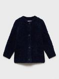 Mango Kids' Bjornb Fuzzy Cardigan, Navy