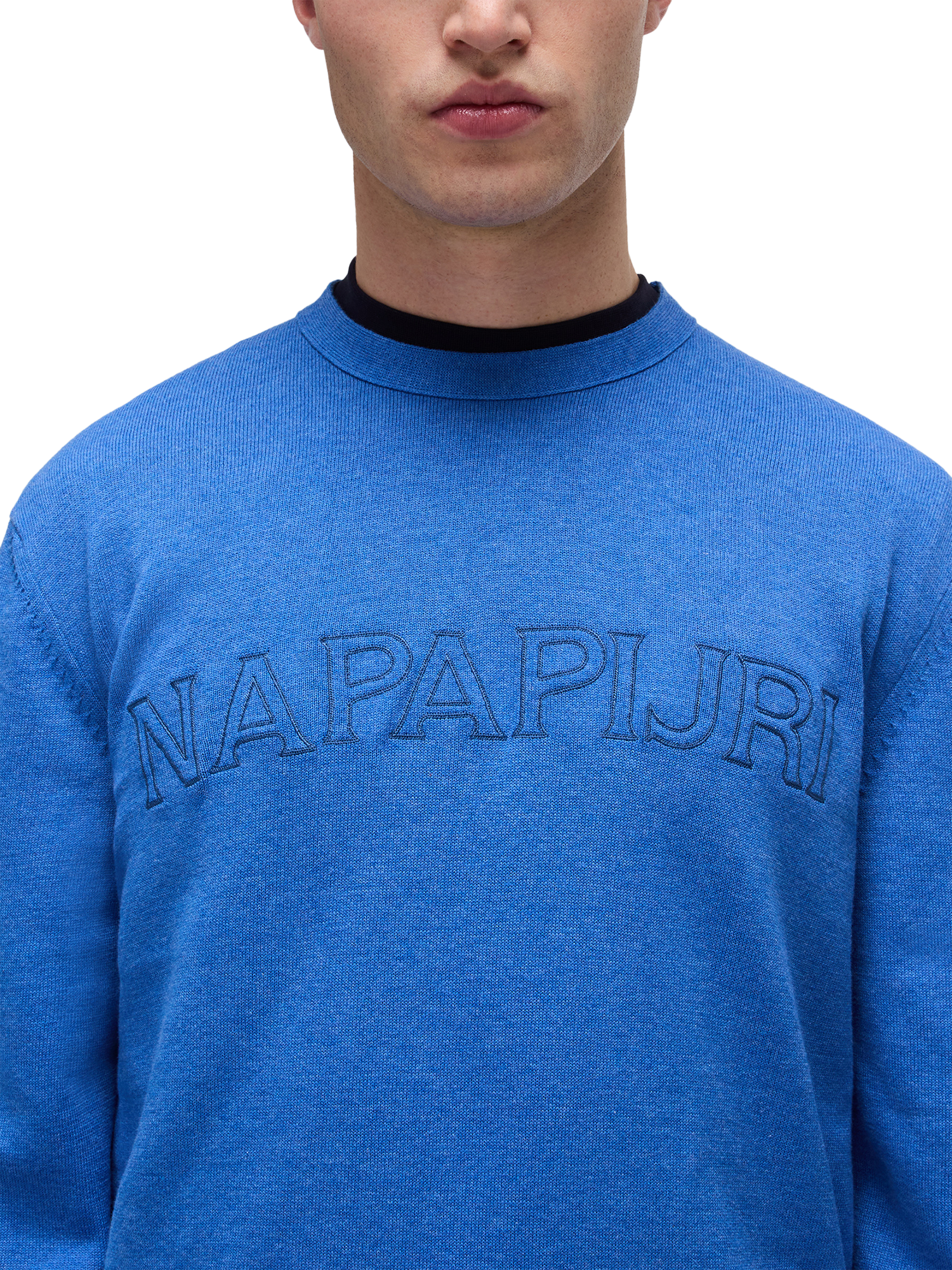 Product image 2 of 5, which shows Napapijri Ambra Cotton Knitted Jumper, Ultra Marine, S