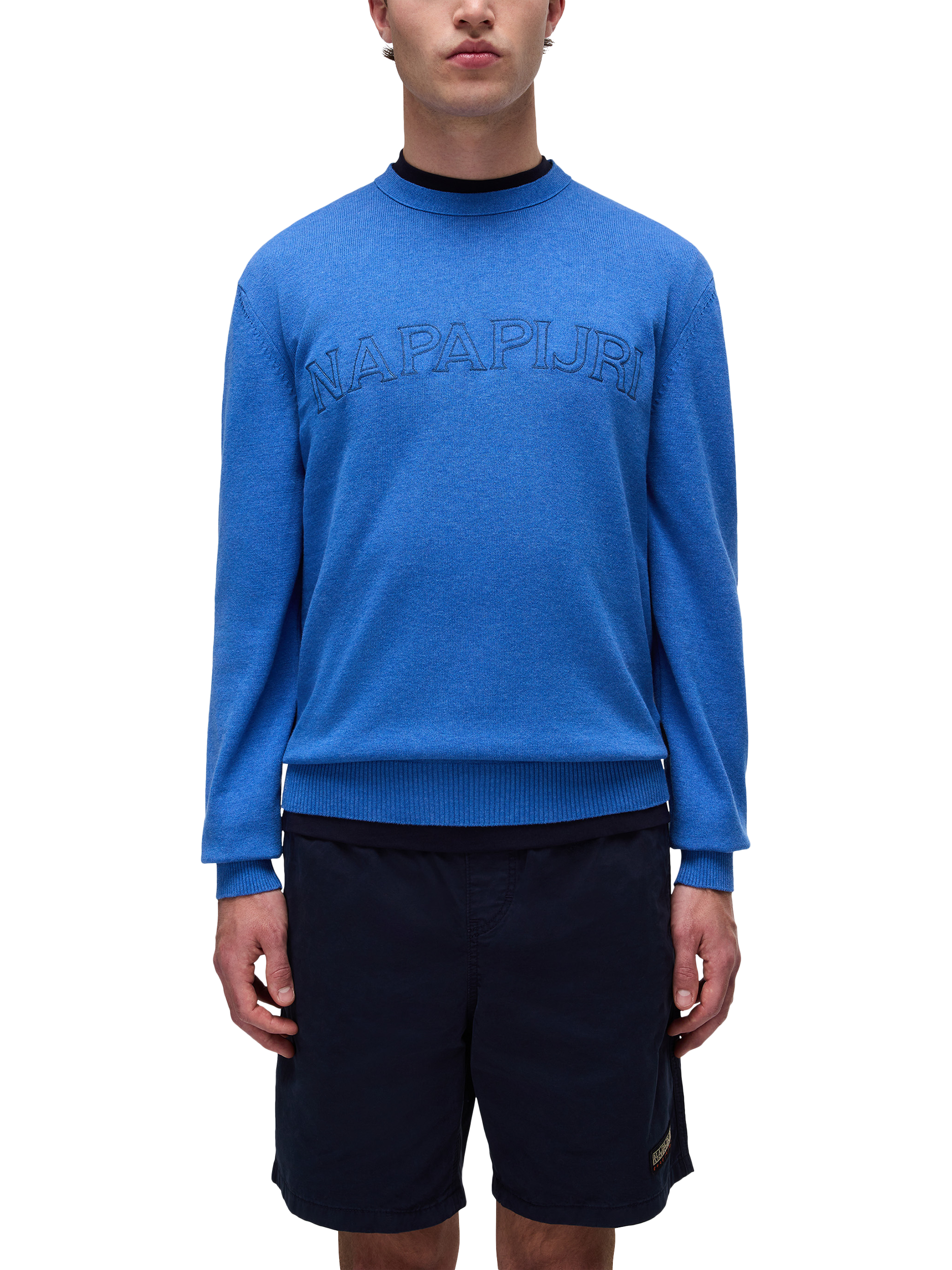 Product image 3 of 5, which shows Napapijri Ambra Cotton Knitted Jumper, Ultra Marine, S