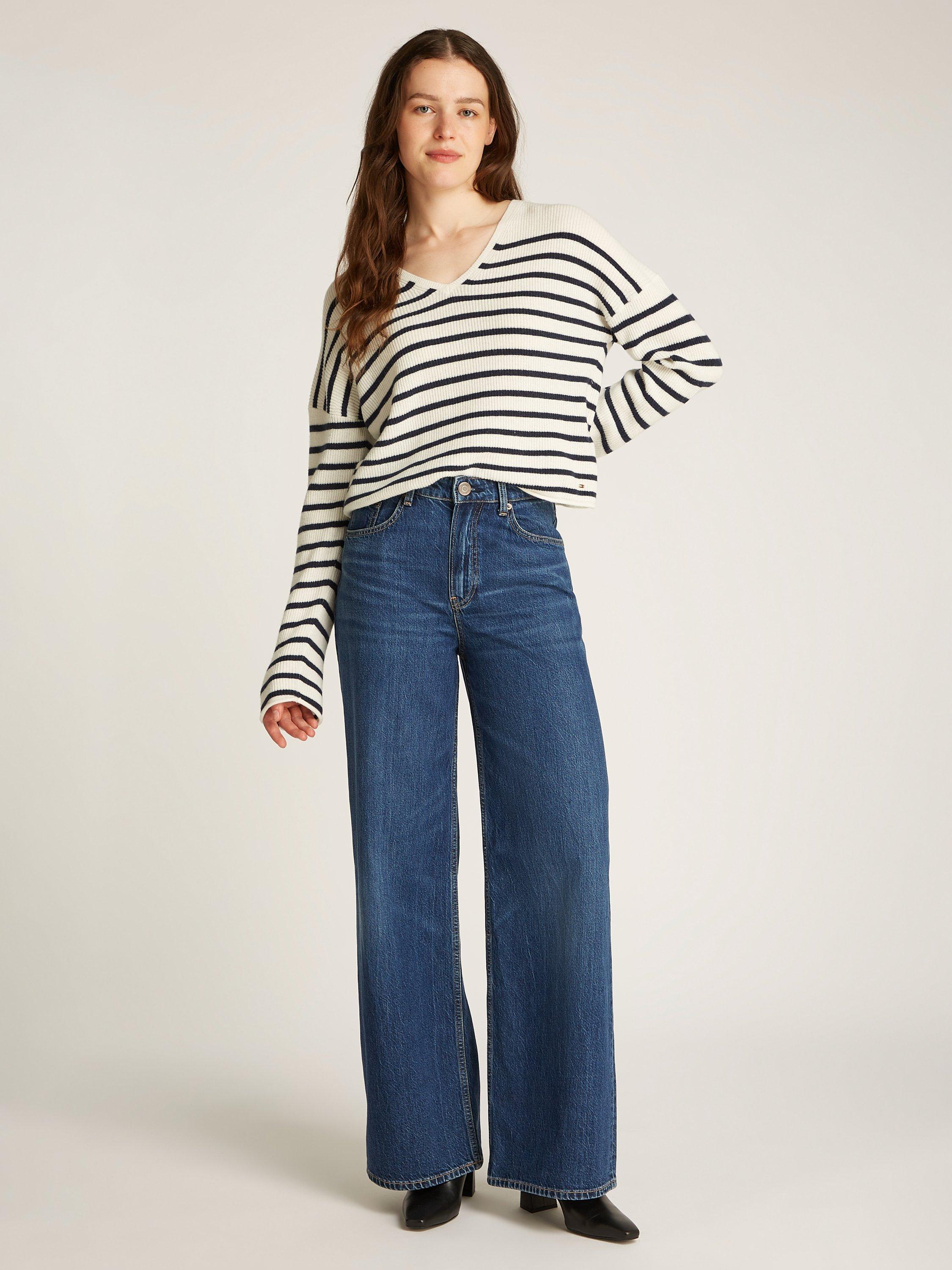 Product image 6 of 6, which shows Tommy Hilfiger High Rise Wide Leg Jeans, Lou, 25S