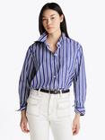 Tommy Hilfiger Essential Stripe Pure Organic Cotton Poplin Shirt, Marine/White