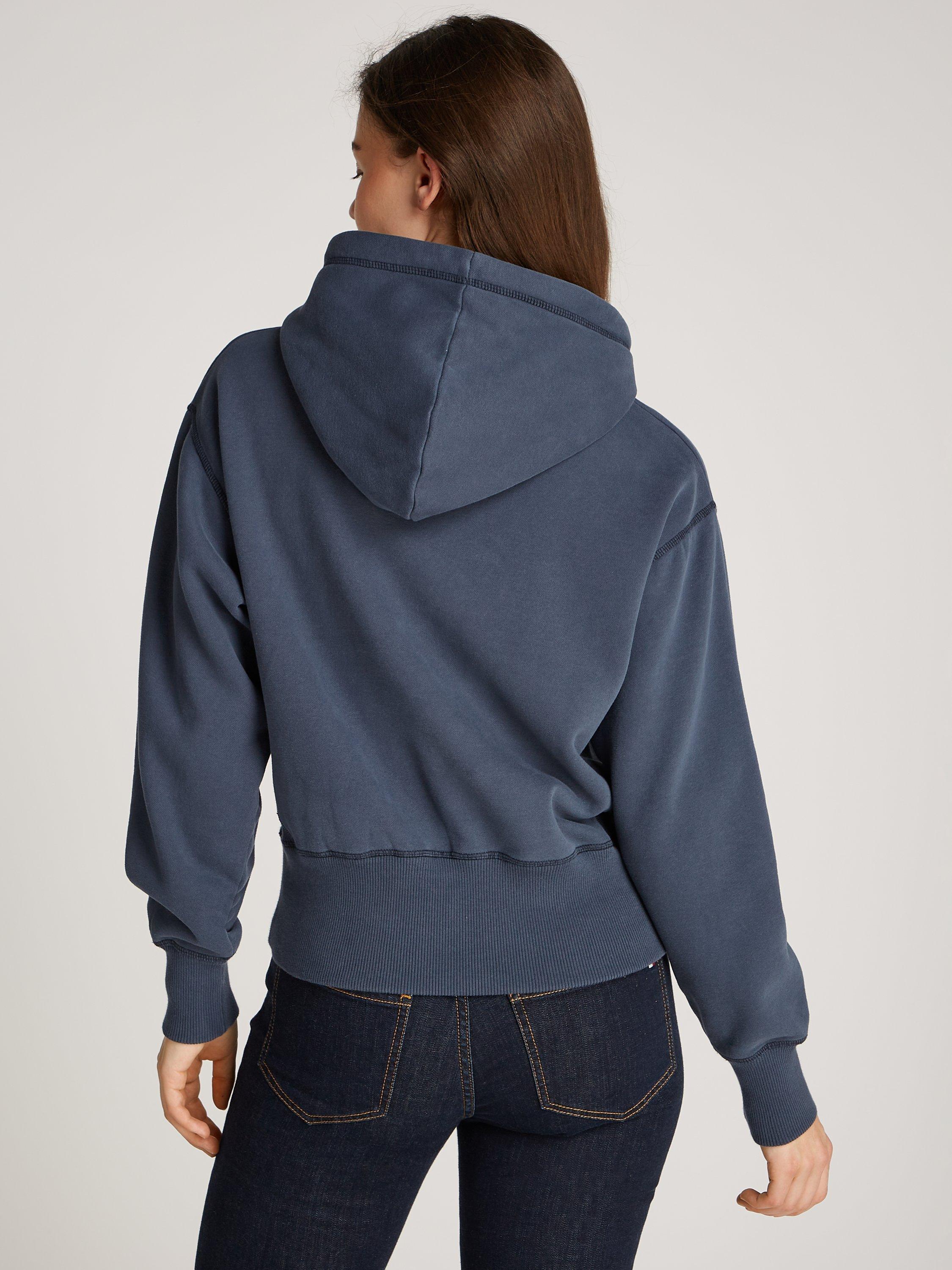 Product image 2 of 6, which shows Tommy Hilfiger Varsity Logo Hoodie, Military Denim, L
