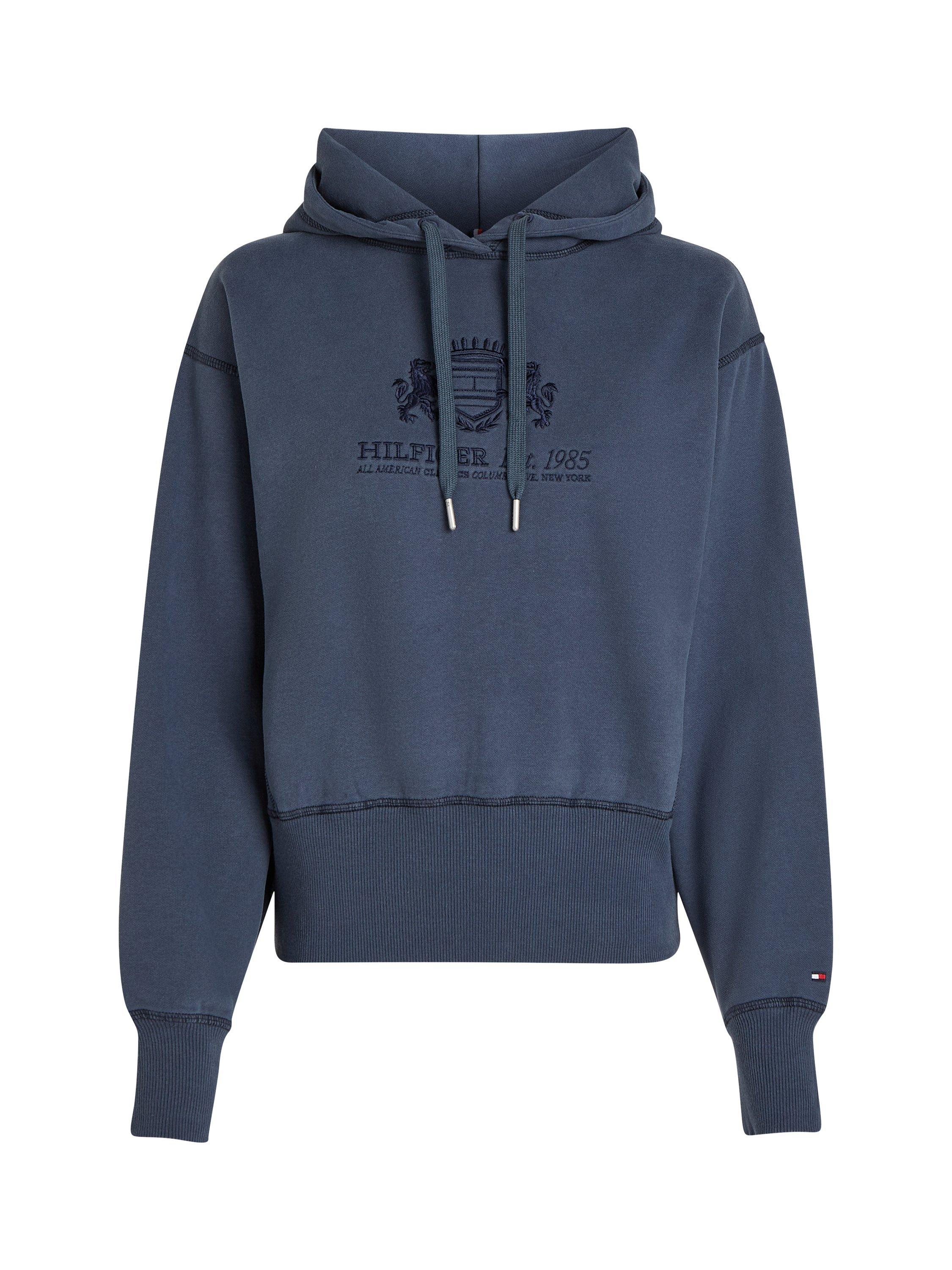 Product image 4 of 6, which shows Tommy Hilfiger Varsity Logo Hoodie, Military Denim, L