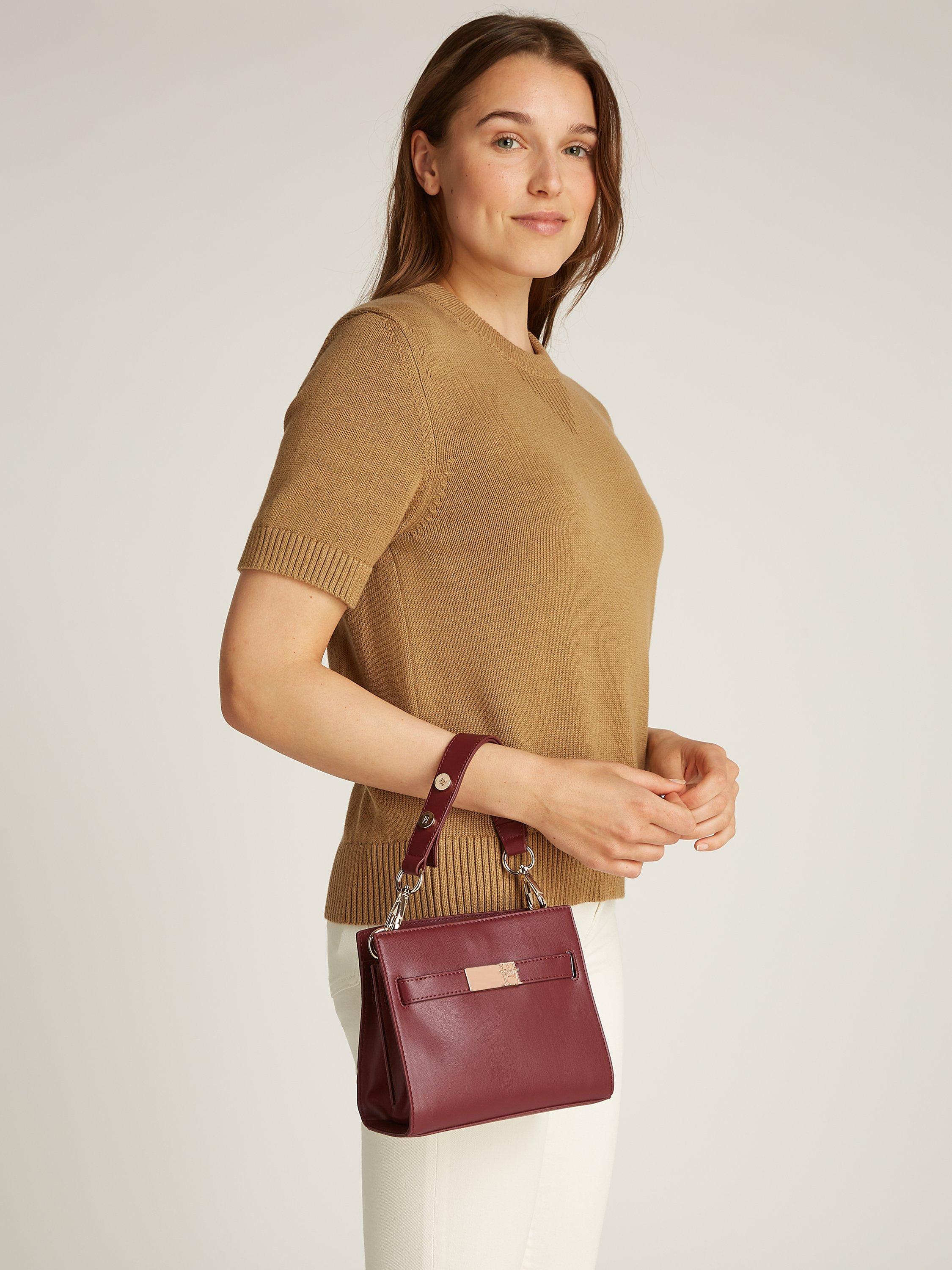 Product image 5 of 5, which shows Tommy Hilfiger Mini Satchel Bag, Raspberry Truffle