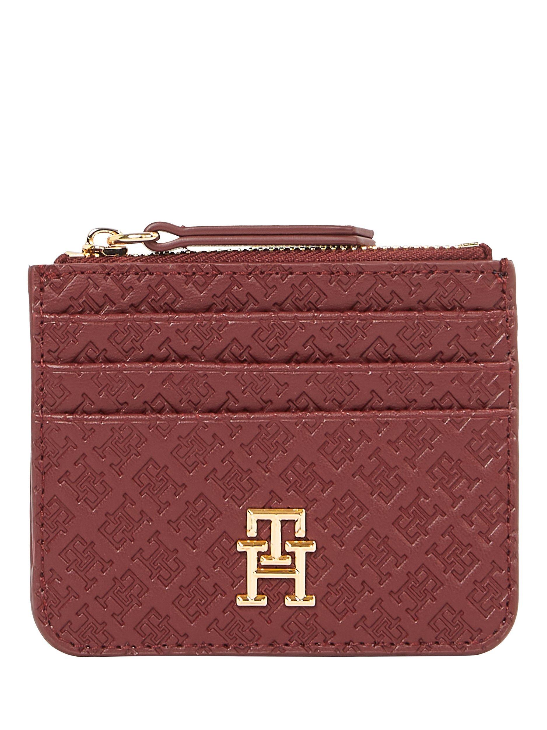 Tommy Hilfiger Monogram Card Holder, Raspberry Truffle