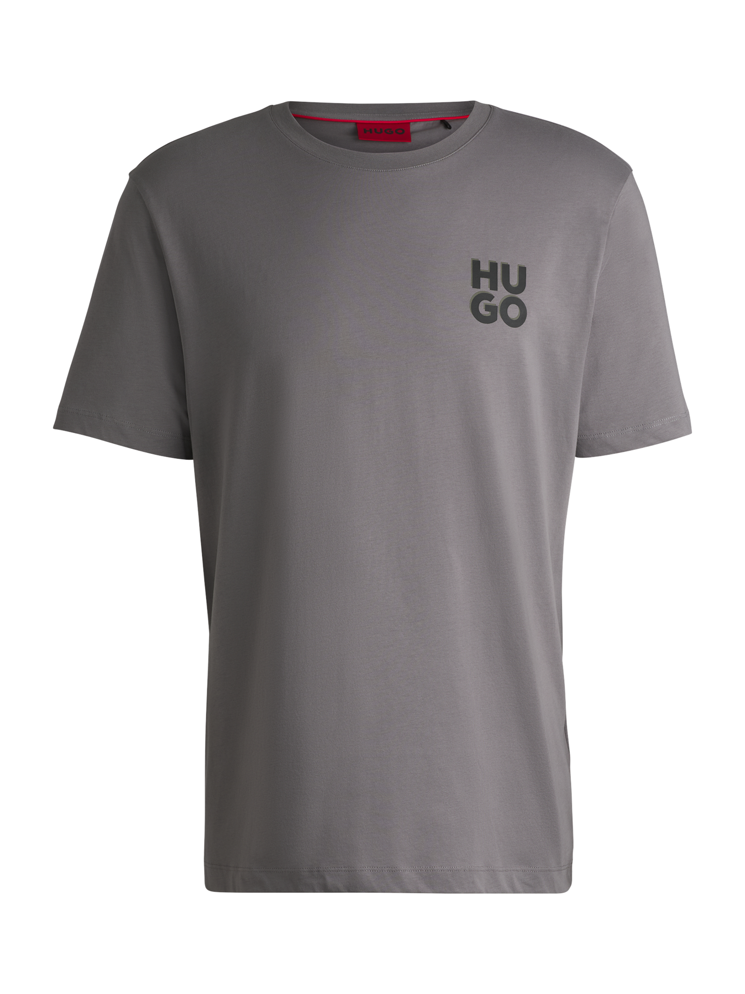 Product image 4 of 5, which shows HUGO Logo Cotton Crew Neck T-Shirt, Grey, S
