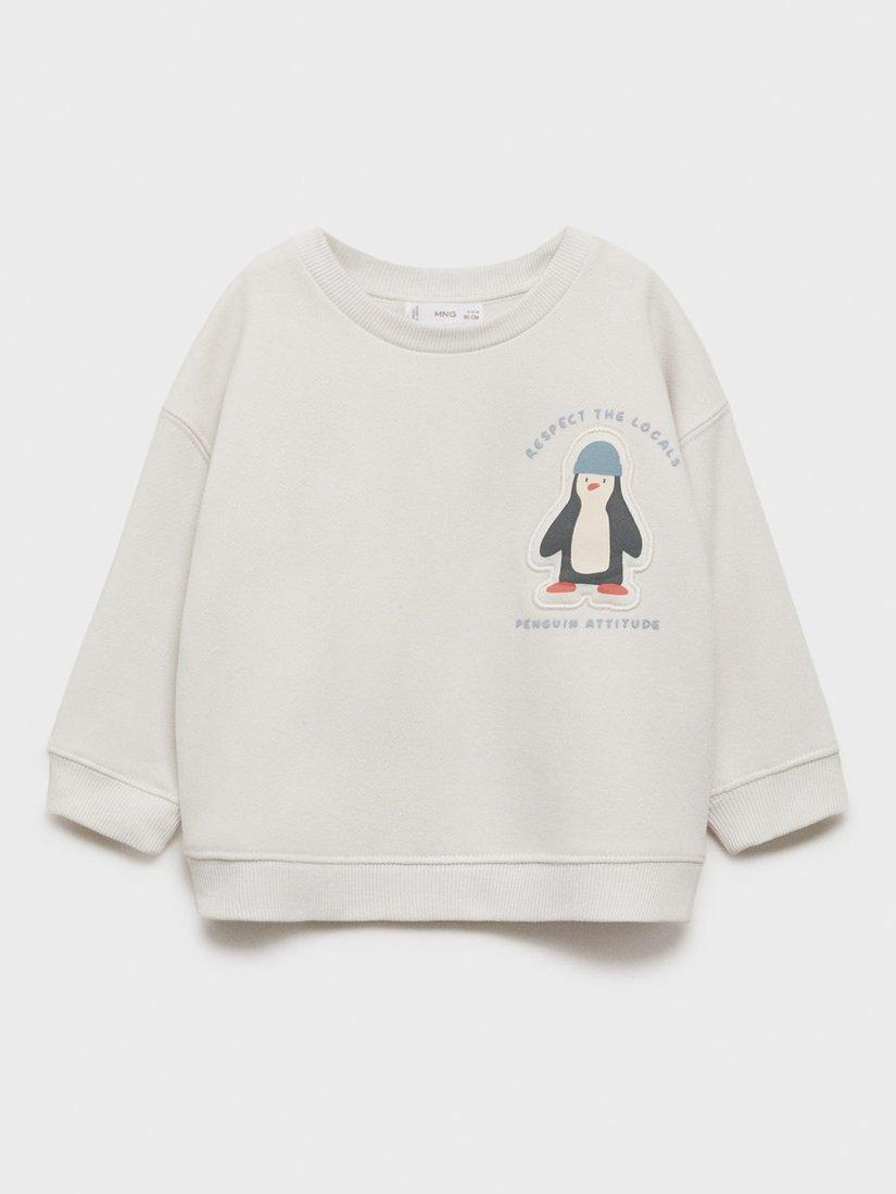 Mango Kids' Frozen Oversized Sweatshirt, White/Multi