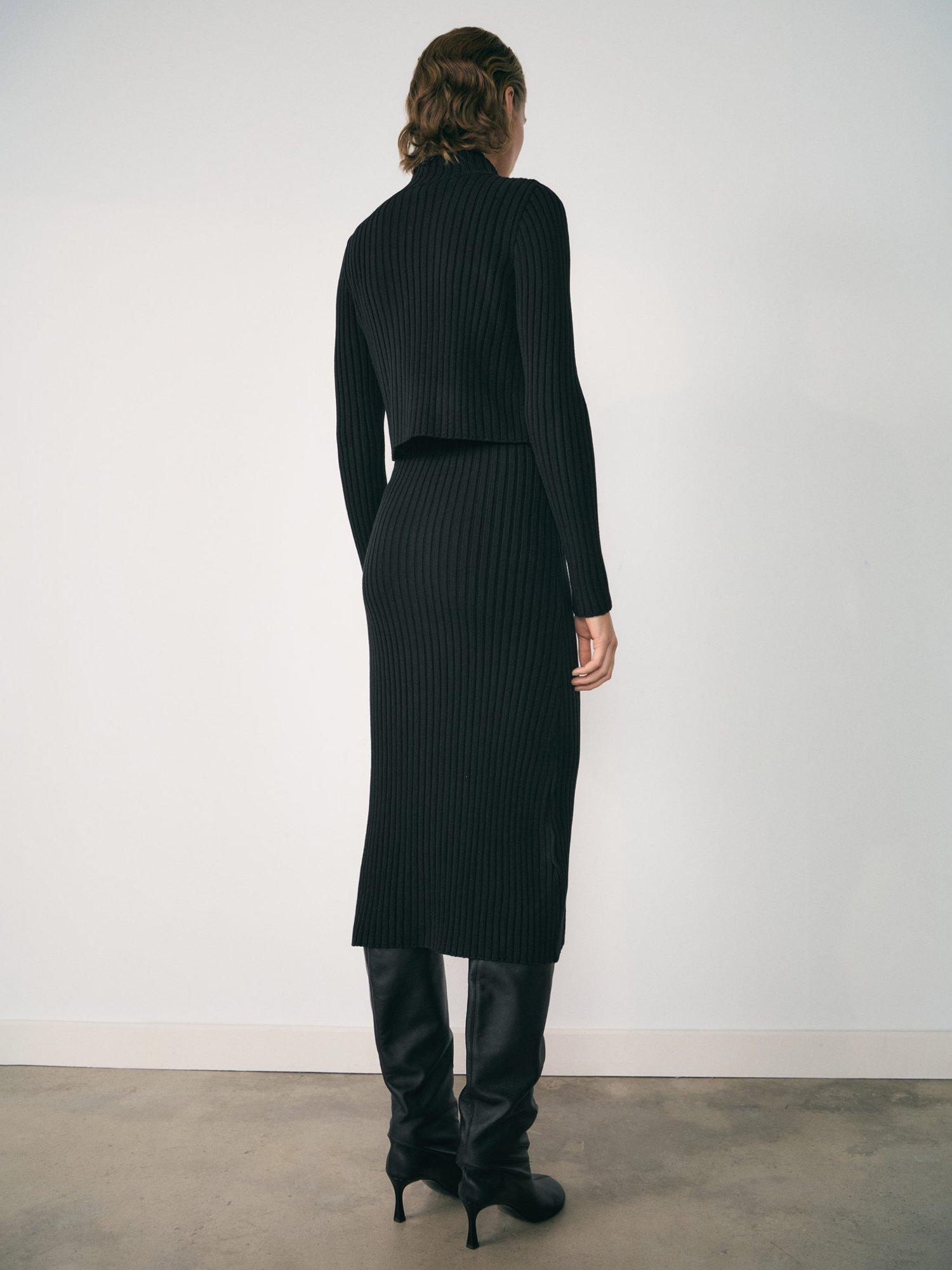 Product image 4 of 6, which shows Mango Lupe Zip Jumper Dress, Black, 8