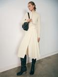 Mango Lupe Textured Zip Jumper, Off White