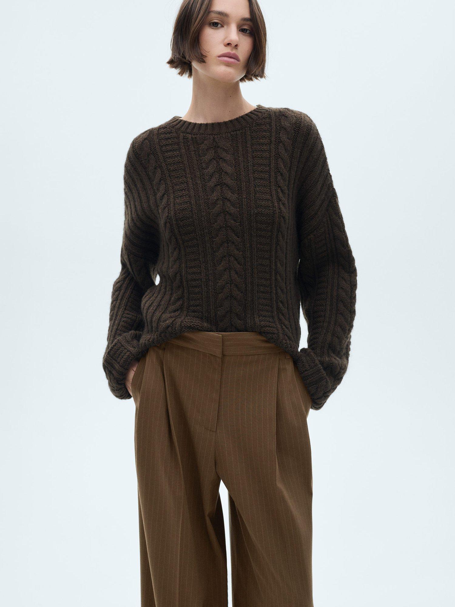Product image 6 of 8, which shows Mango Pinstripe Overshirt, Dark Green, 8