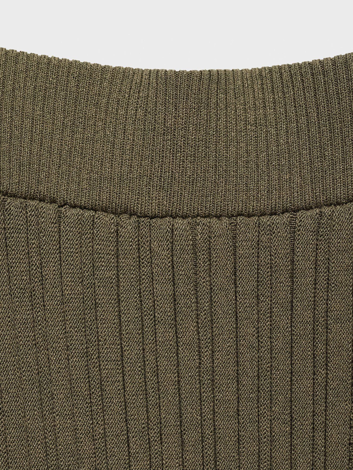 Product image 3 of 4, which shows Mango Sally Rib Knit Skirt, Khaki, L