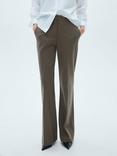 Mango Emma Bootcut Trousers, Khaki, Khaki
