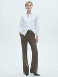 Mango Emma Bootcut Trousers, Khaki, Khaki