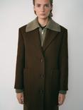 Mango Atenea Wool Rich Coat, Brown