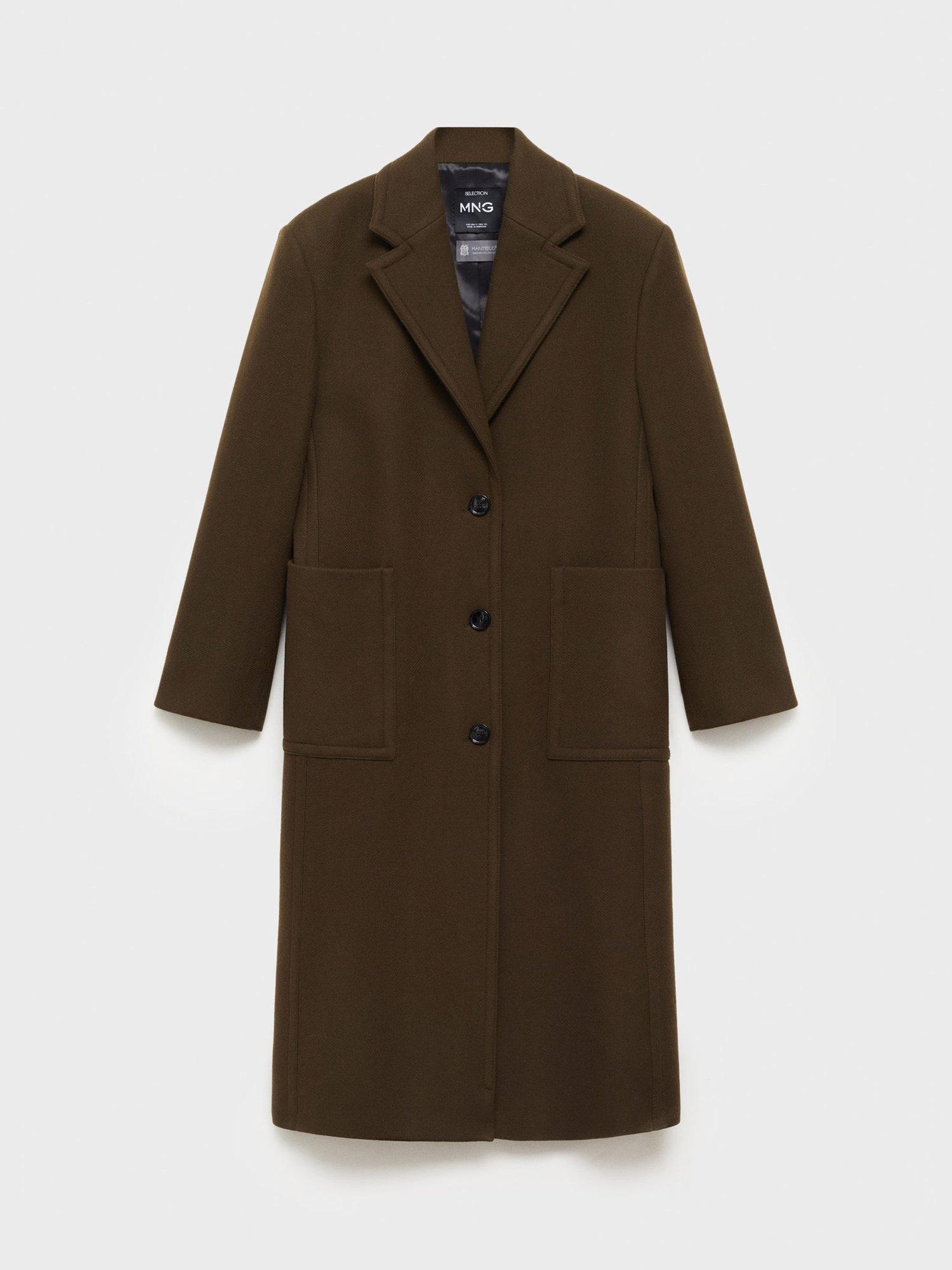 Product image 3 of 7, which shows Mango Atenea Wool Rich Coat, Brown, S