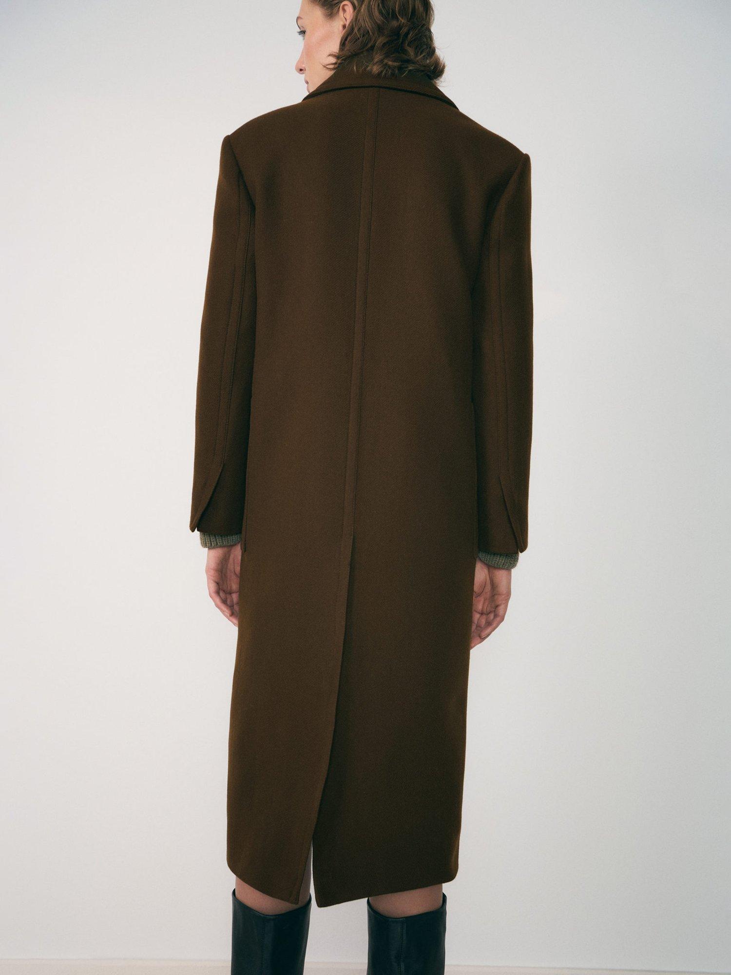 Product image 4 of 7, which shows Mango Atenea Wool Rich Coat, Brown, S