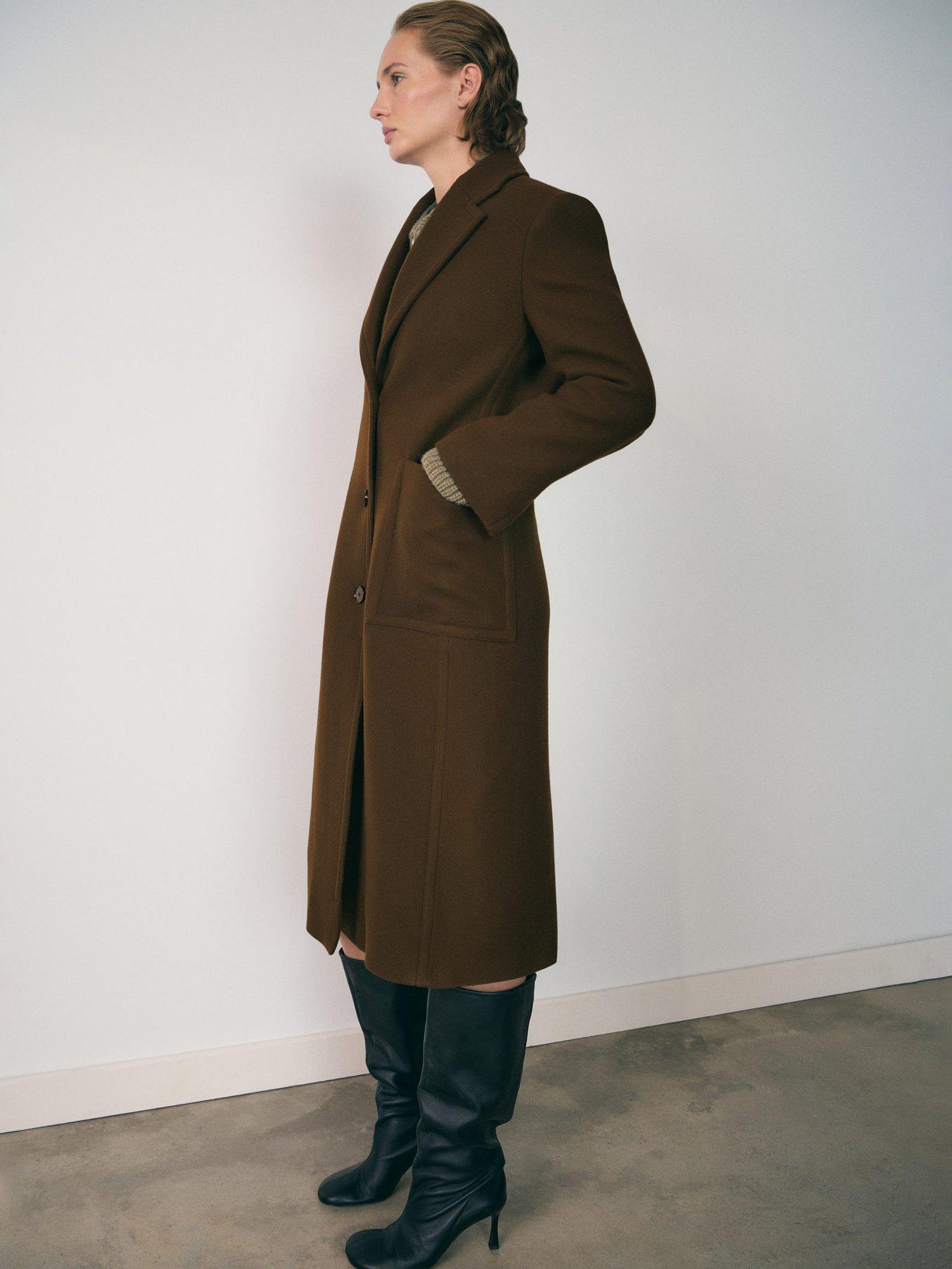 Product image 6 of 7, which shows Mango Atenea Wool Rich Coat, Brown, S