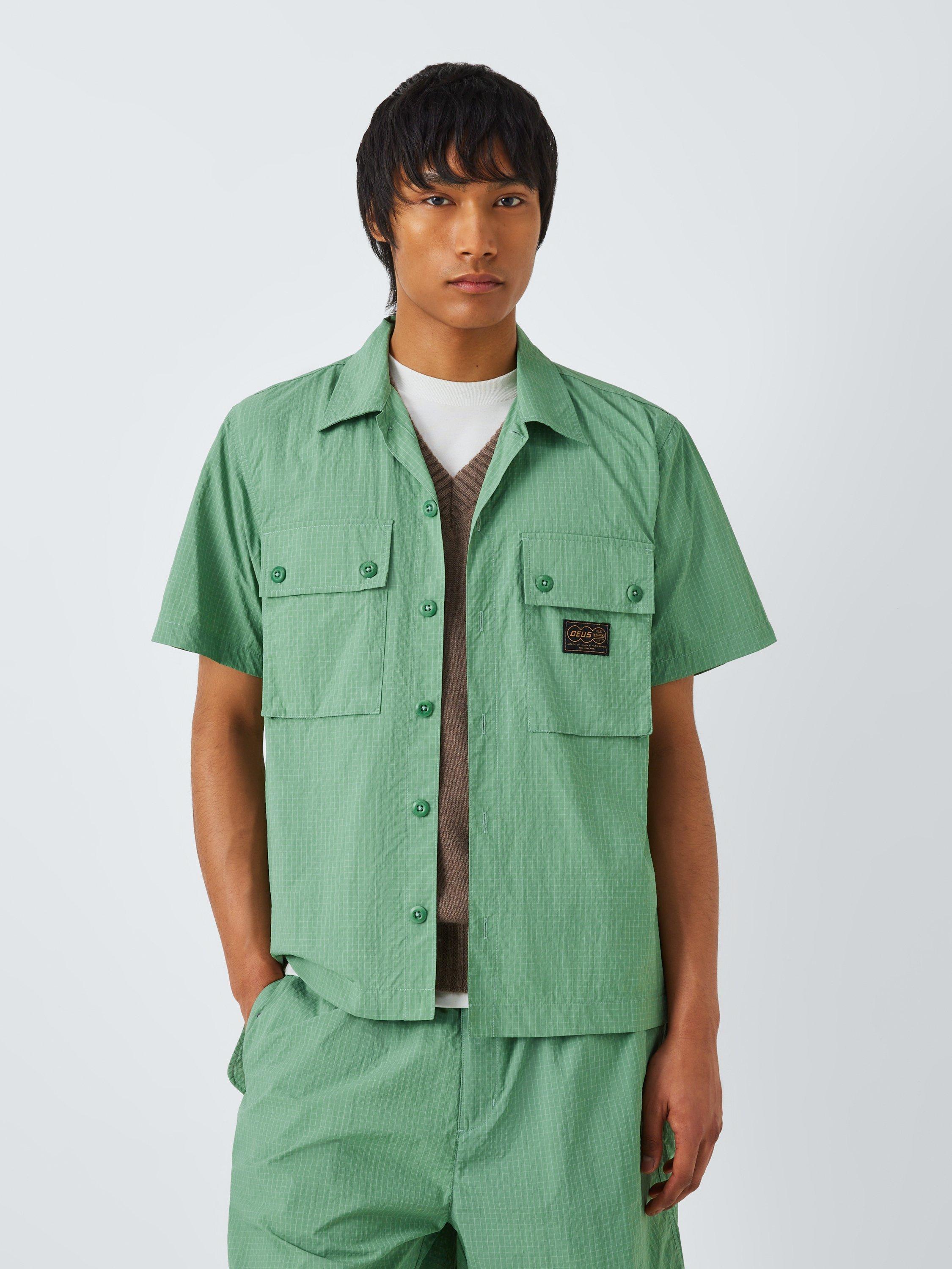 Product image 2 of 6, which shows Deus ex Machina Nile Fatigue Button Shirt, Shale Green, S