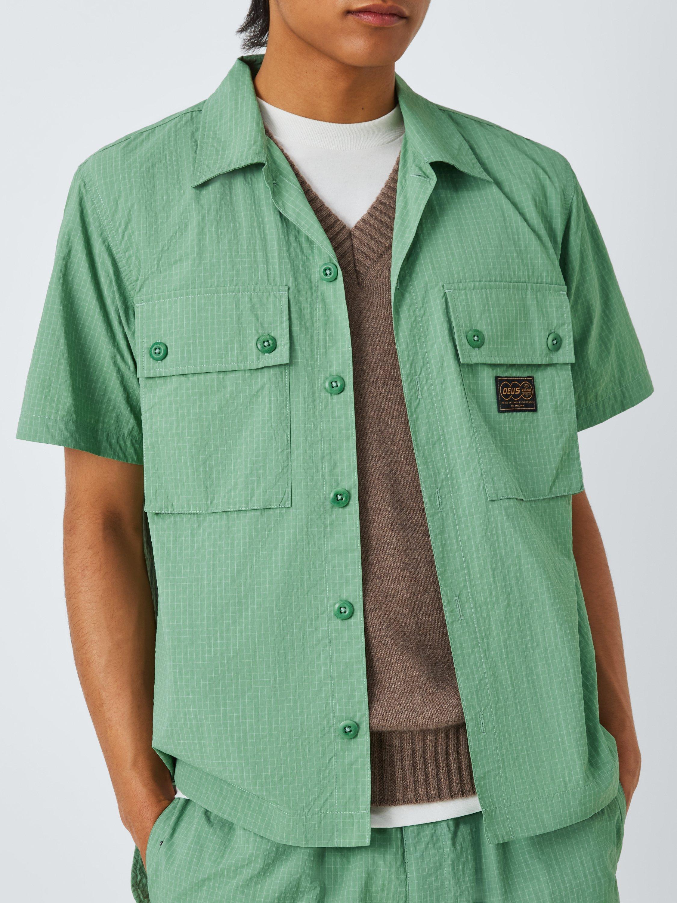 Product image 6 of 6, which shows Deus ex Machina Nile Fatigue Button Shirt, Shale Green, S