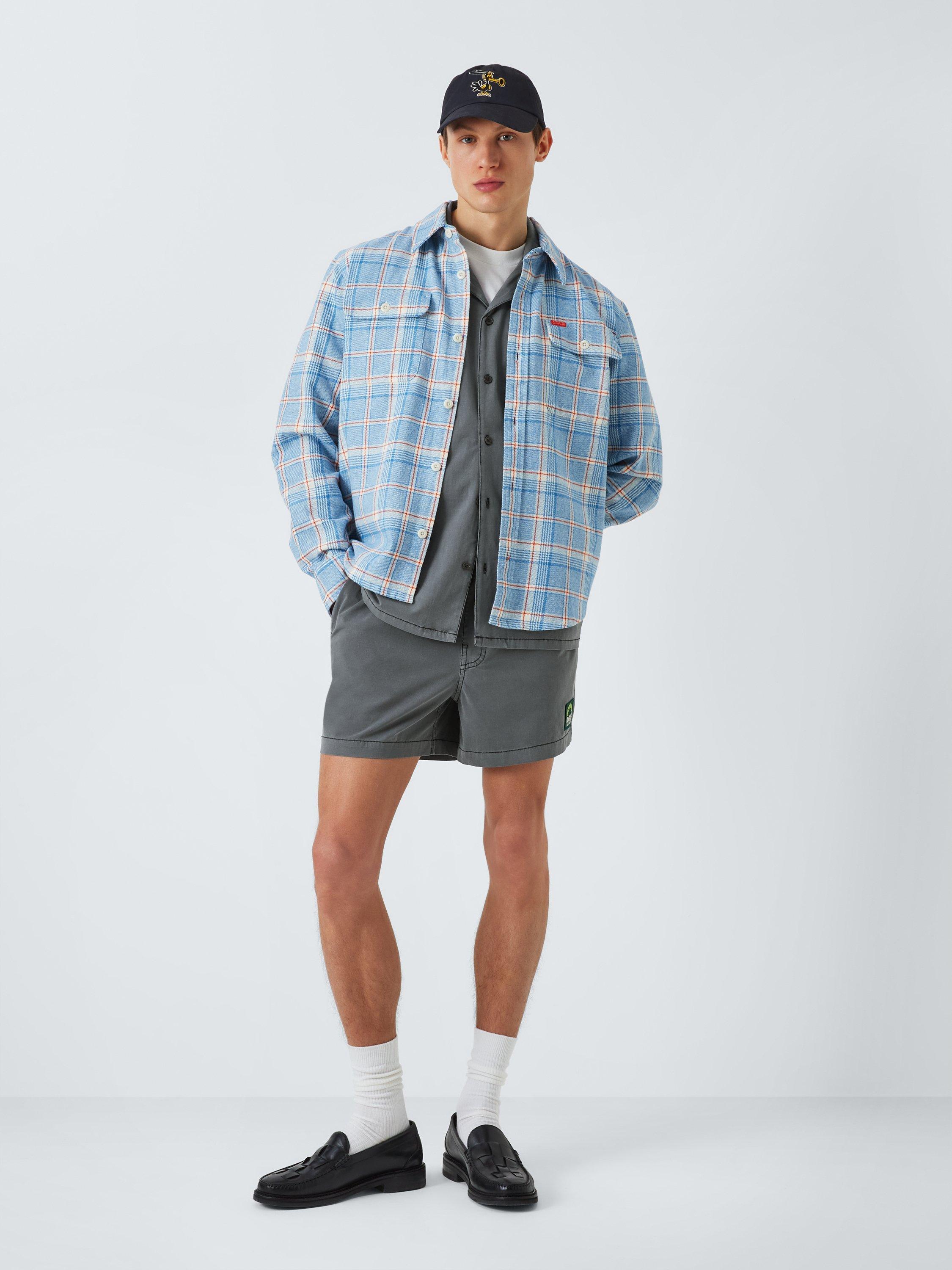 Product image 4 of 6, which shows Deus ex Machina Remi Relaxed Fit Resort Collar Short Sleeve Shirt, Anthracite, L