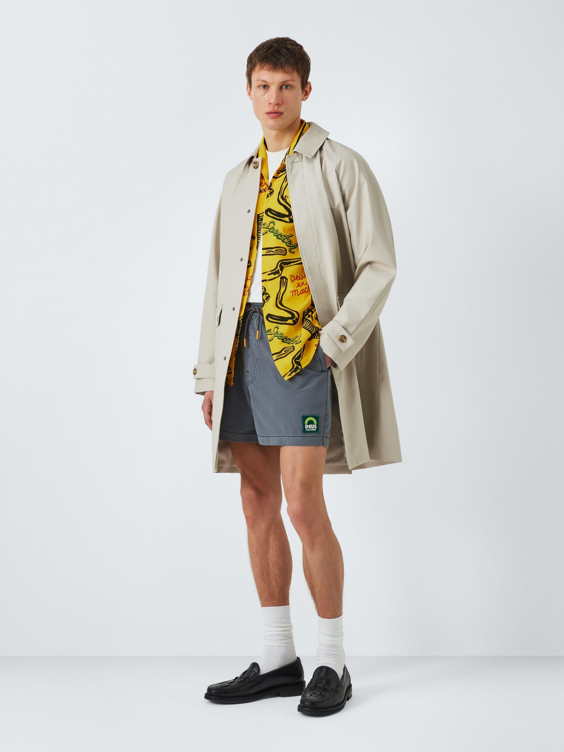 Product image 4 of 6, which shows Deus ex Machina Cotton Regular Fit Specter Stamp Print Shirt, Canary Yellow, M