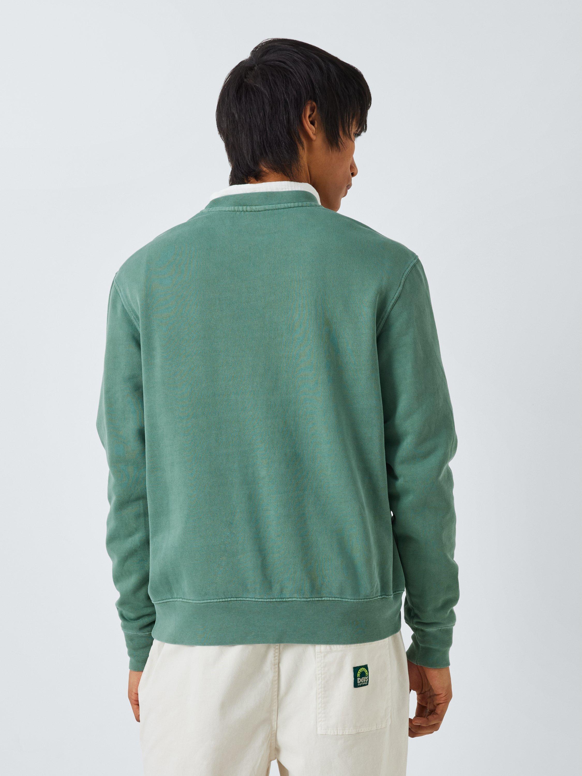 Product image 3 of 6, which shows Deus ex Machina Shield Logo Crew Neck Top, Shale Green, M