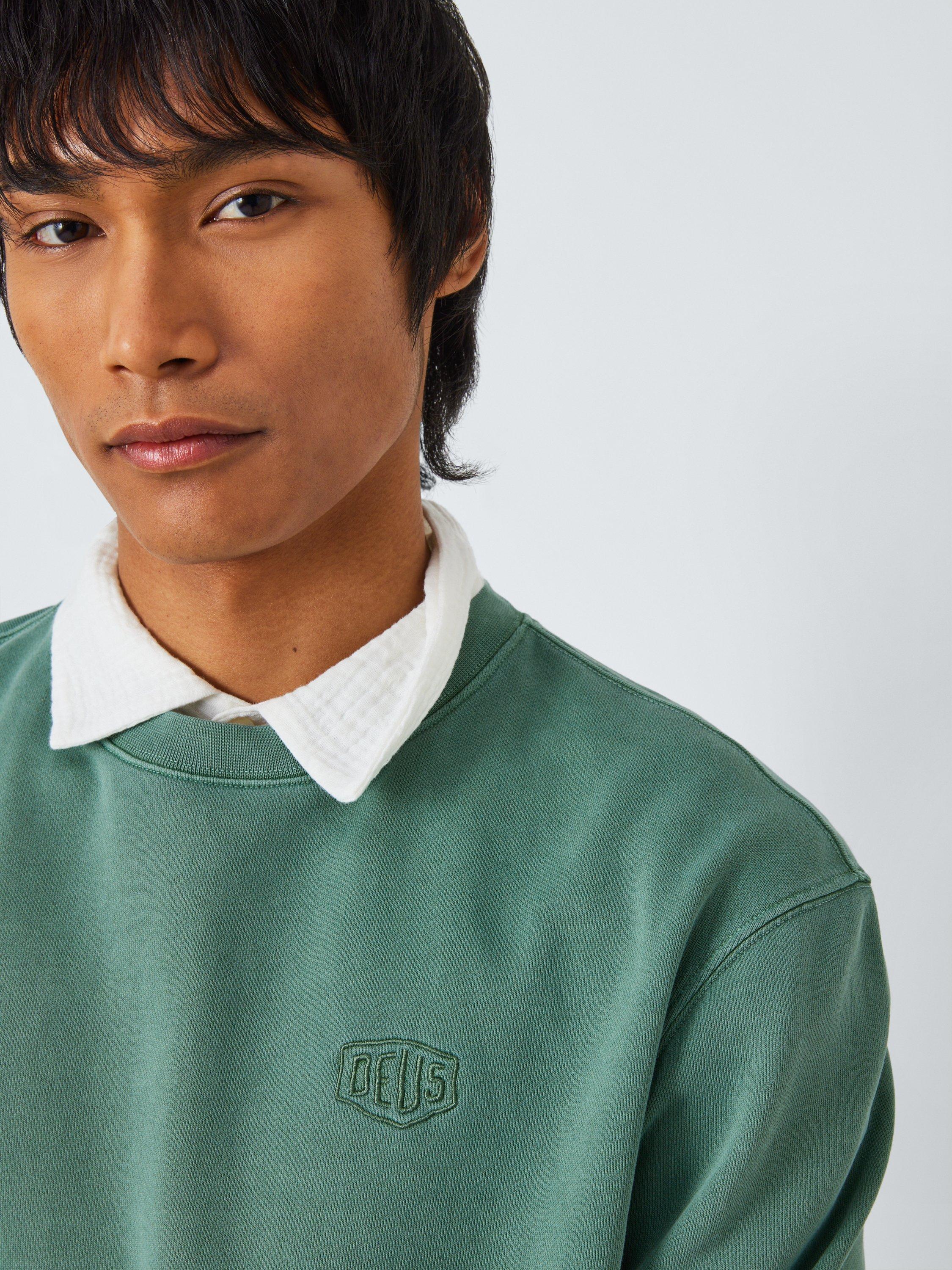 Product image 5 of 6, which shows Deus ex Machina Shield Logo Crew Neck Top, Shale Green, M