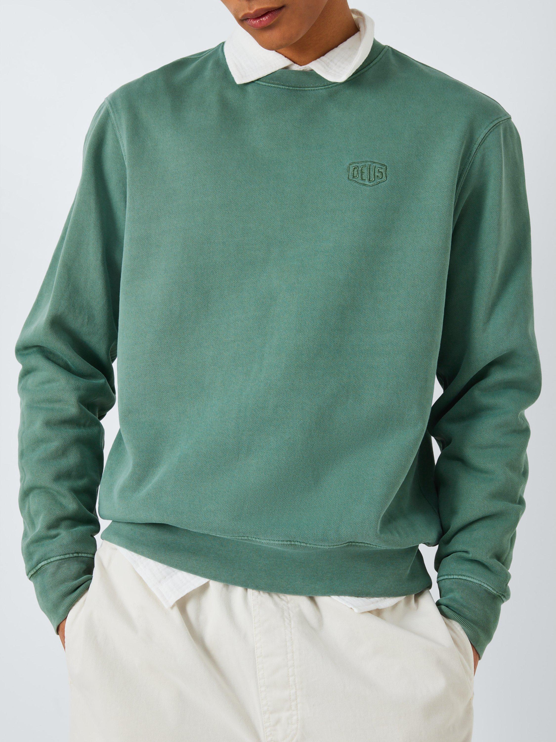 Product image 6 of 6, which shows Deus ex Machina Shield Logo Crew Neck Top, Shale Green, M