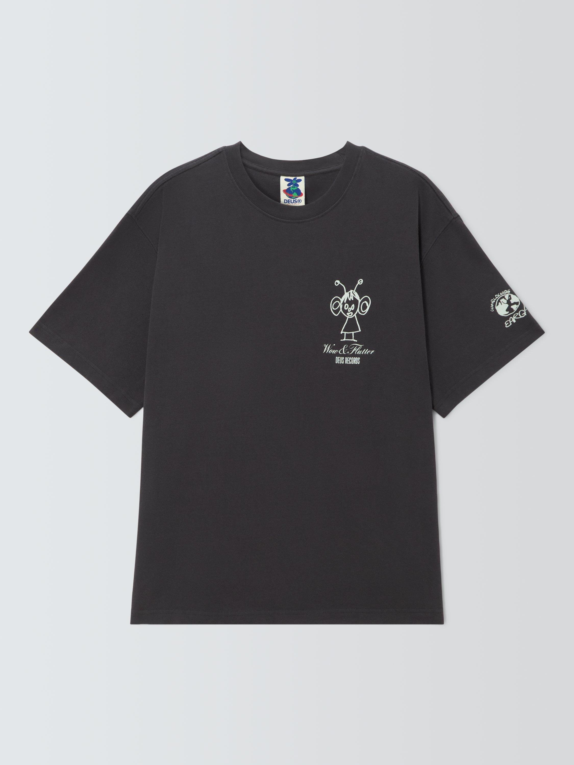 Product image 1 of 6, which shows Deus ex Machina  Sensory Overload Cotton Regular Fit Short Sleeve Graphic T-Shirt, Anthracite, S