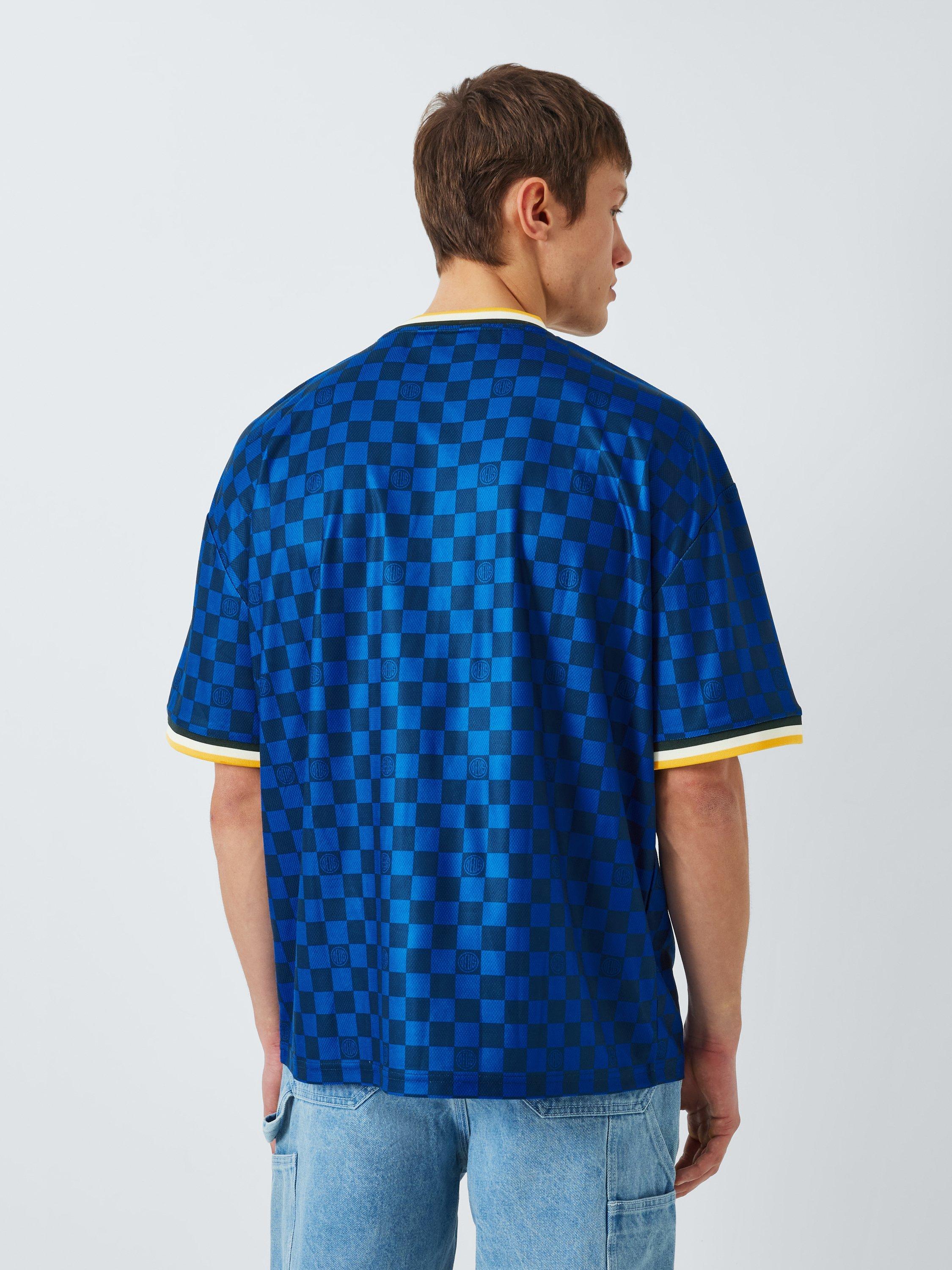 Product image 3 of 6, which shows Deus ex Machina Regular Fit Short Sleeve Moto Jersey Top, Lapis Blue, M