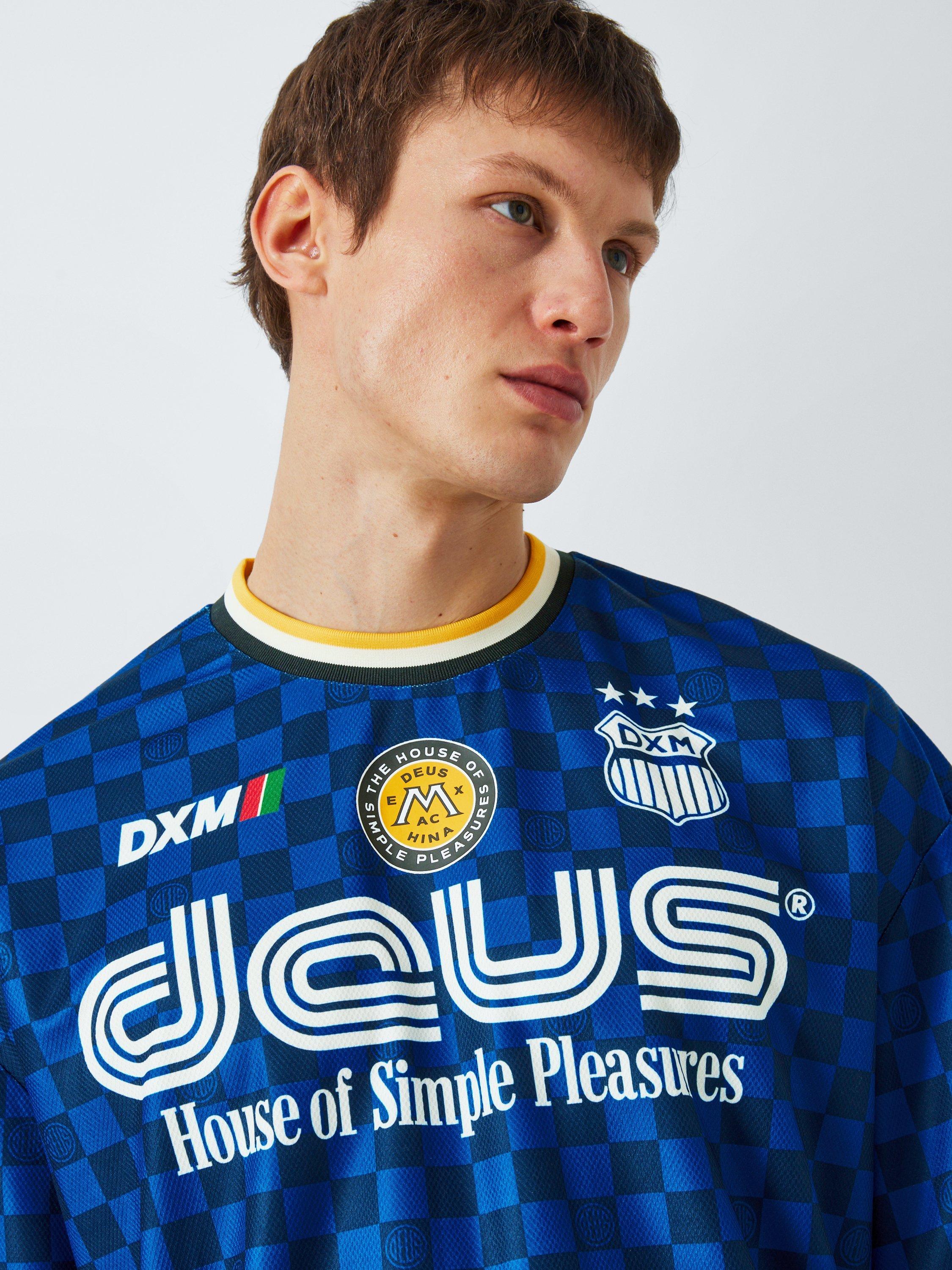 Product image 5 of 6, which shows Deus ex Machina Regular Fit Short Sleeve Moto Jersey Top, Lapis Blue, M