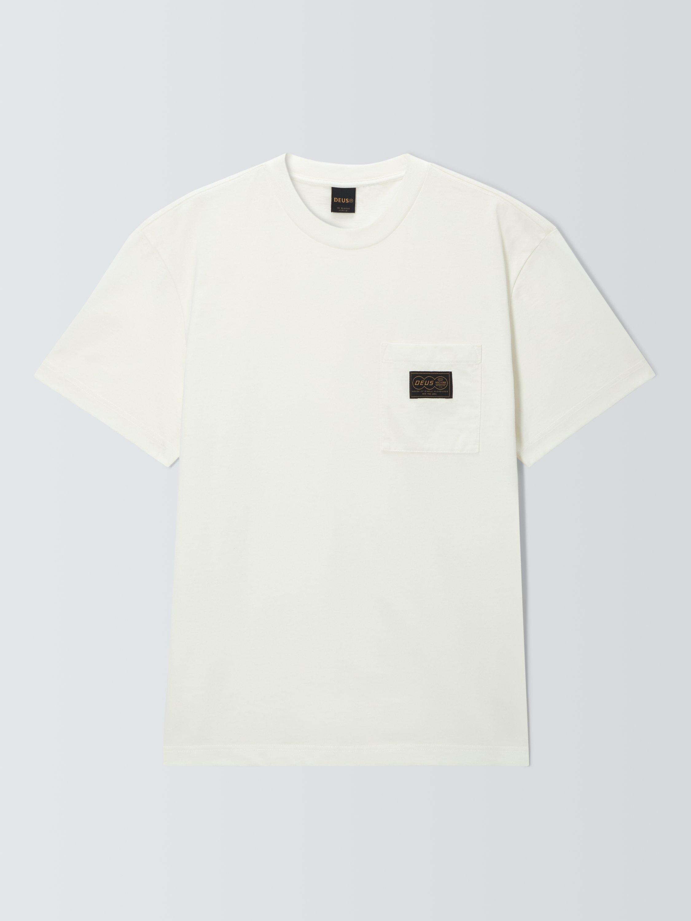 Deus ex Machina Cotton Blend Regular Fit Terrace Pocket T-Shirt, Vintage White