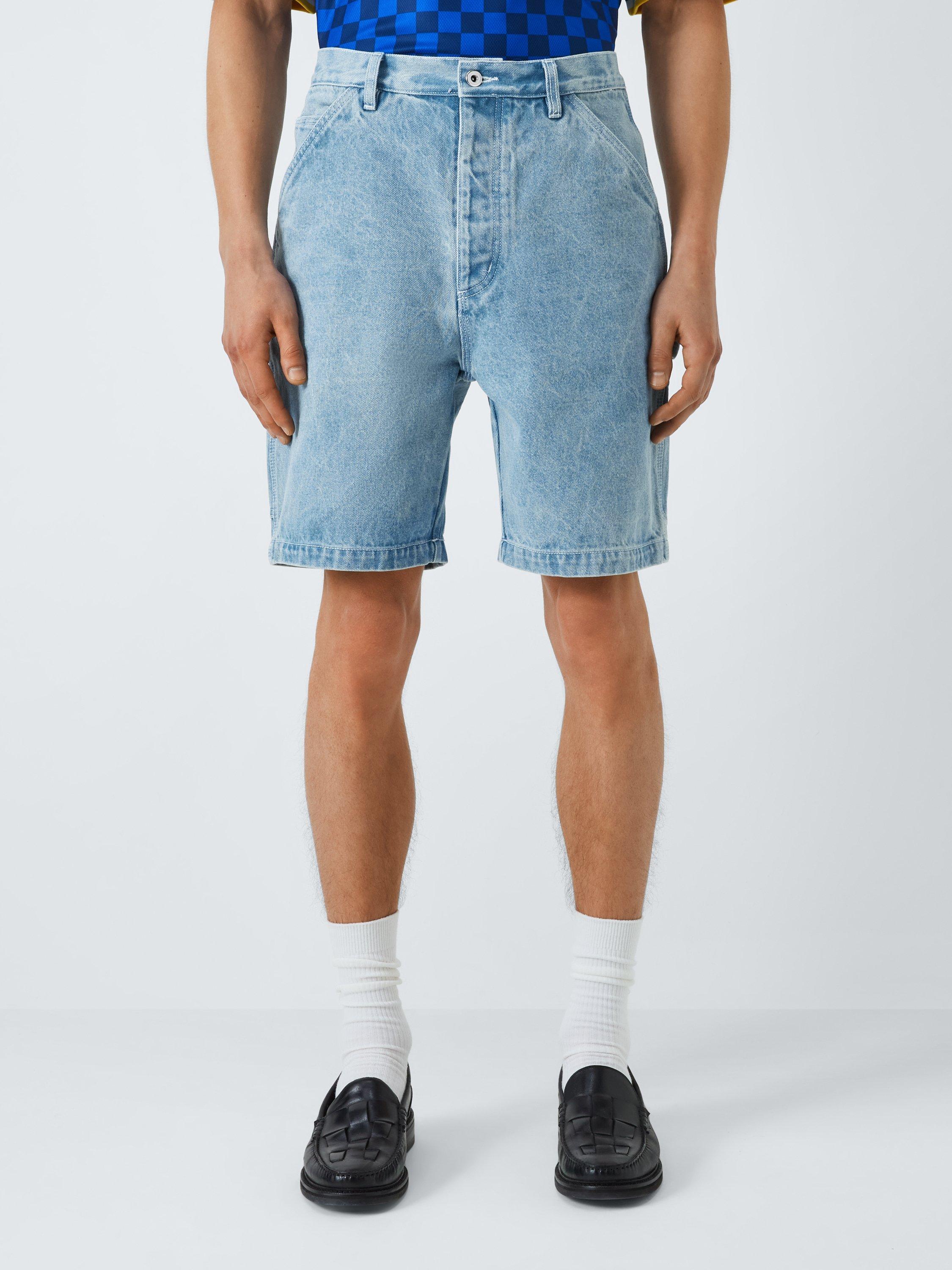 Product image 1 of 6, which shows Deus ex Machina Big Fella Denim Shorts, Lt Stone, S