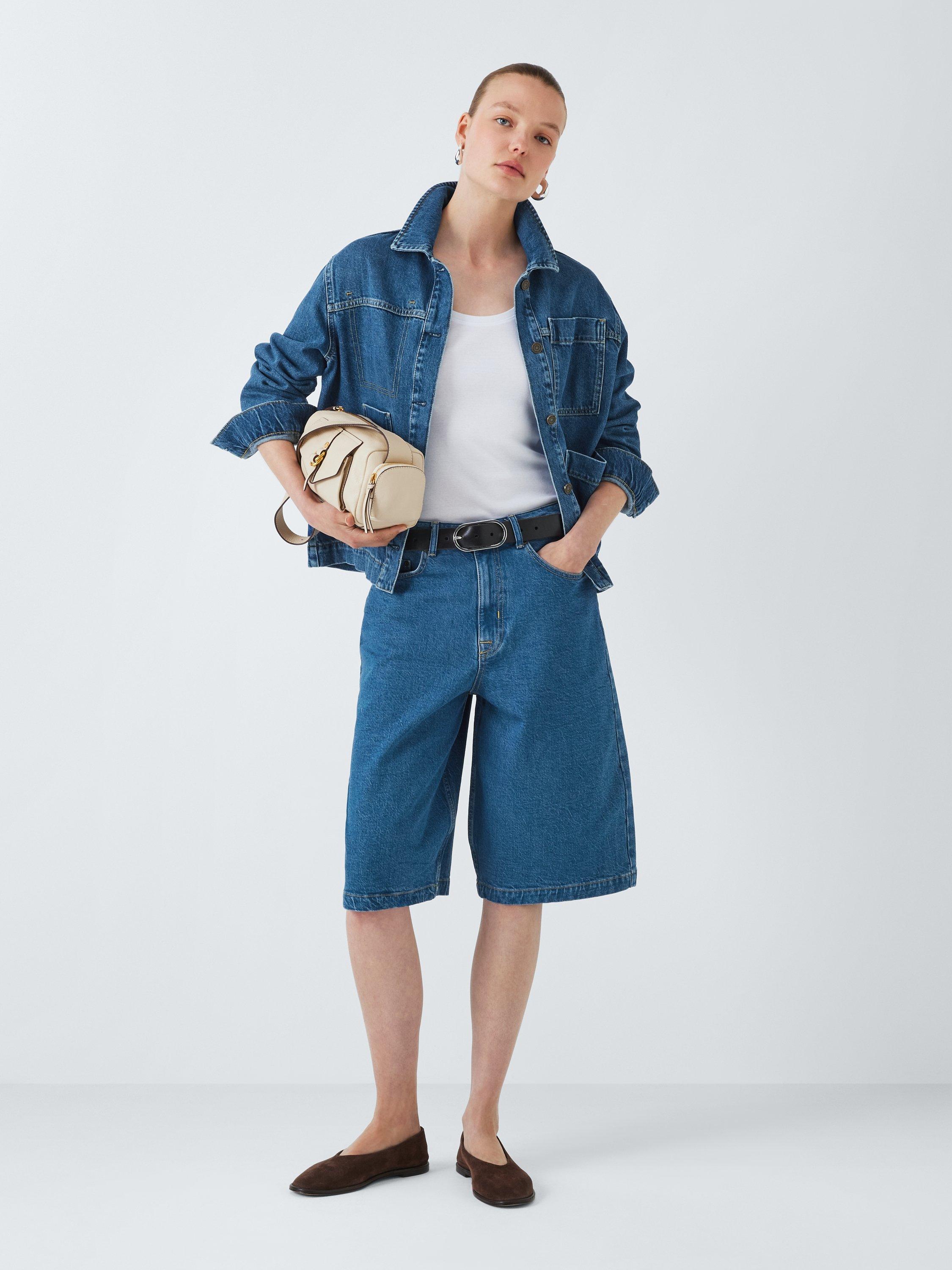 Product image 3 of 6, which shows John Lewis Denim Jort, Blue Light Wash, 8