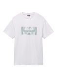 Napapijri Vanni Print Cotton Short Sleeve T-Shirt, White Heron