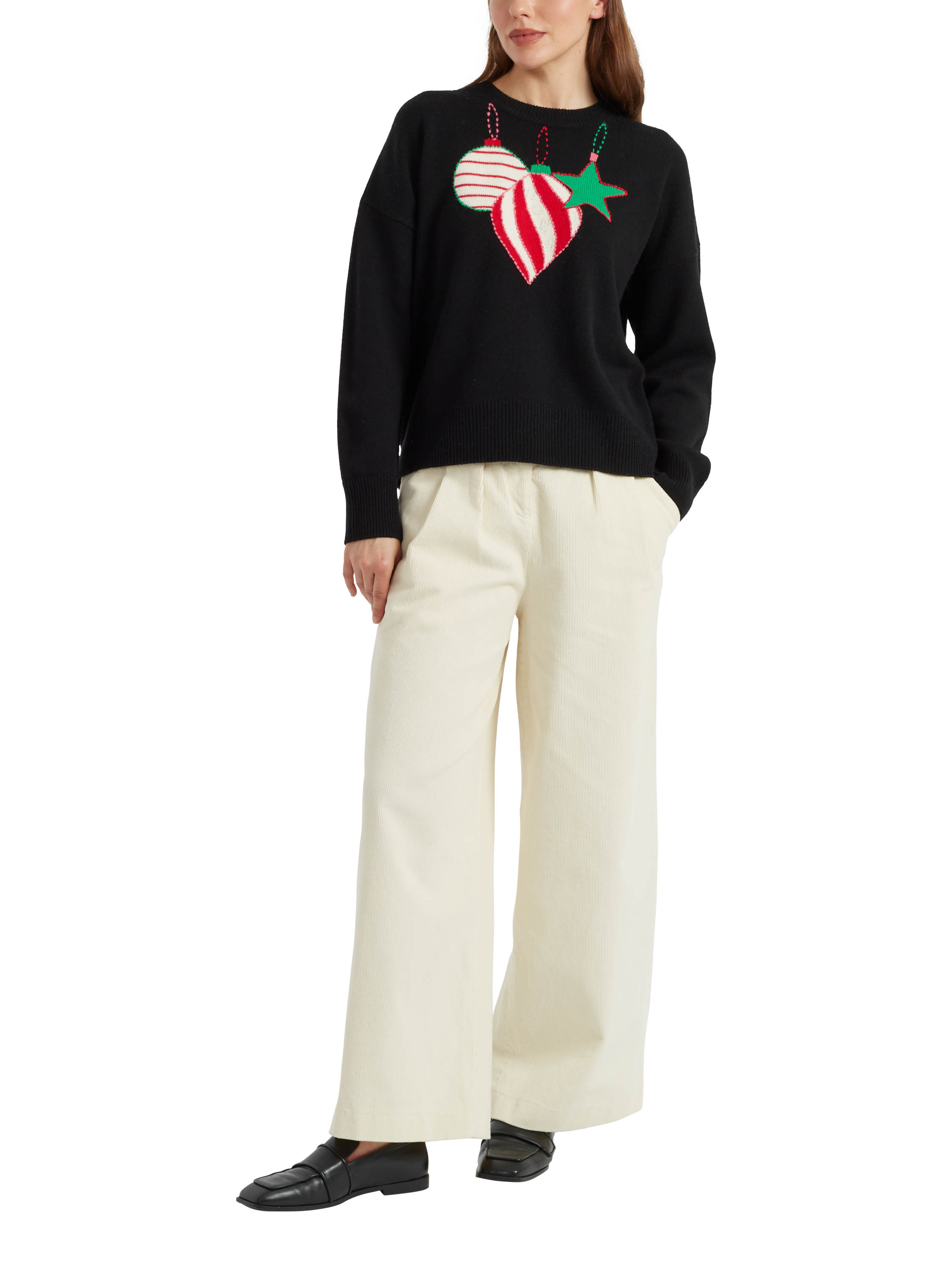 Chinti & Parker Wool Cashmere Bauble Jumper, Black/Multi