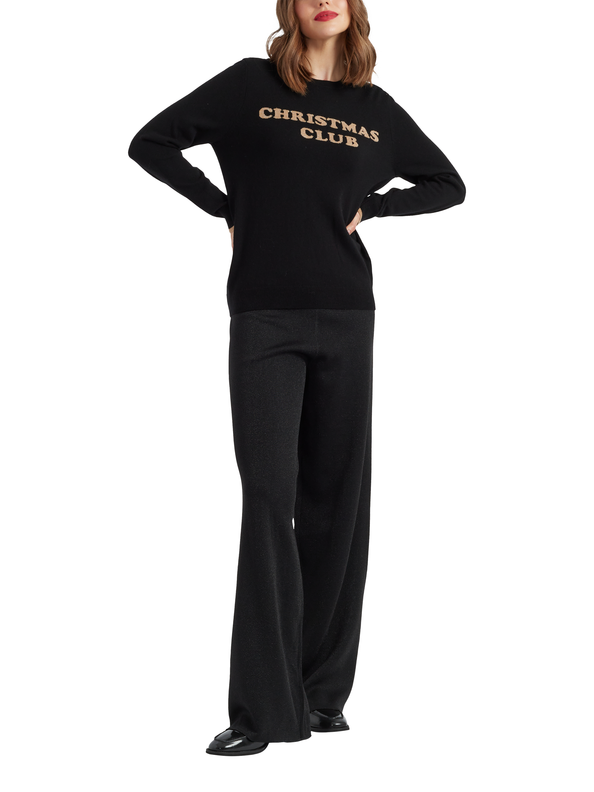 Chinti & Parker Wool Cashmere Christmas Club Jumper, Black