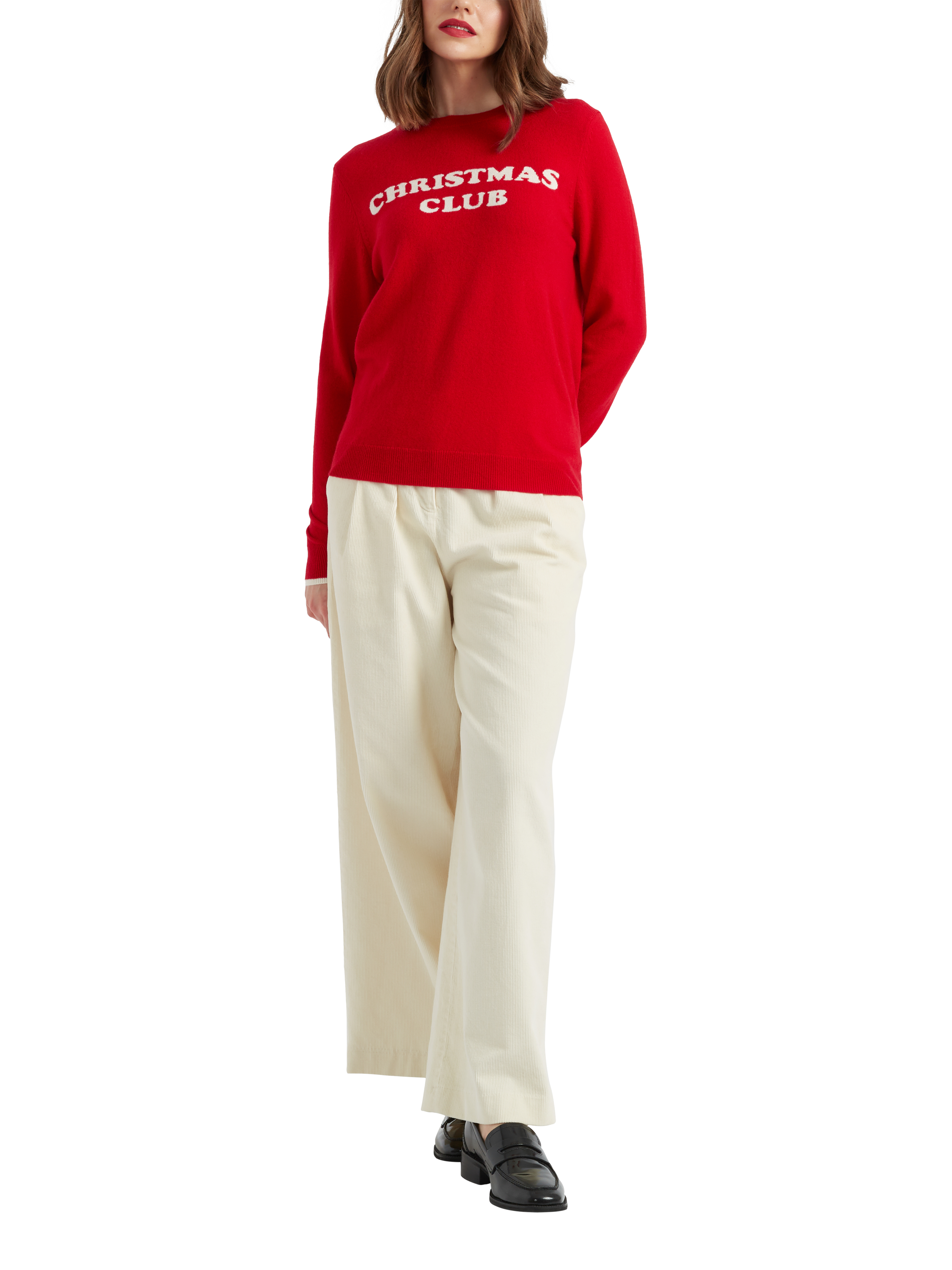 Chinti & Parker Wool Cashmere Christmas Club Jumper, Velvet Red